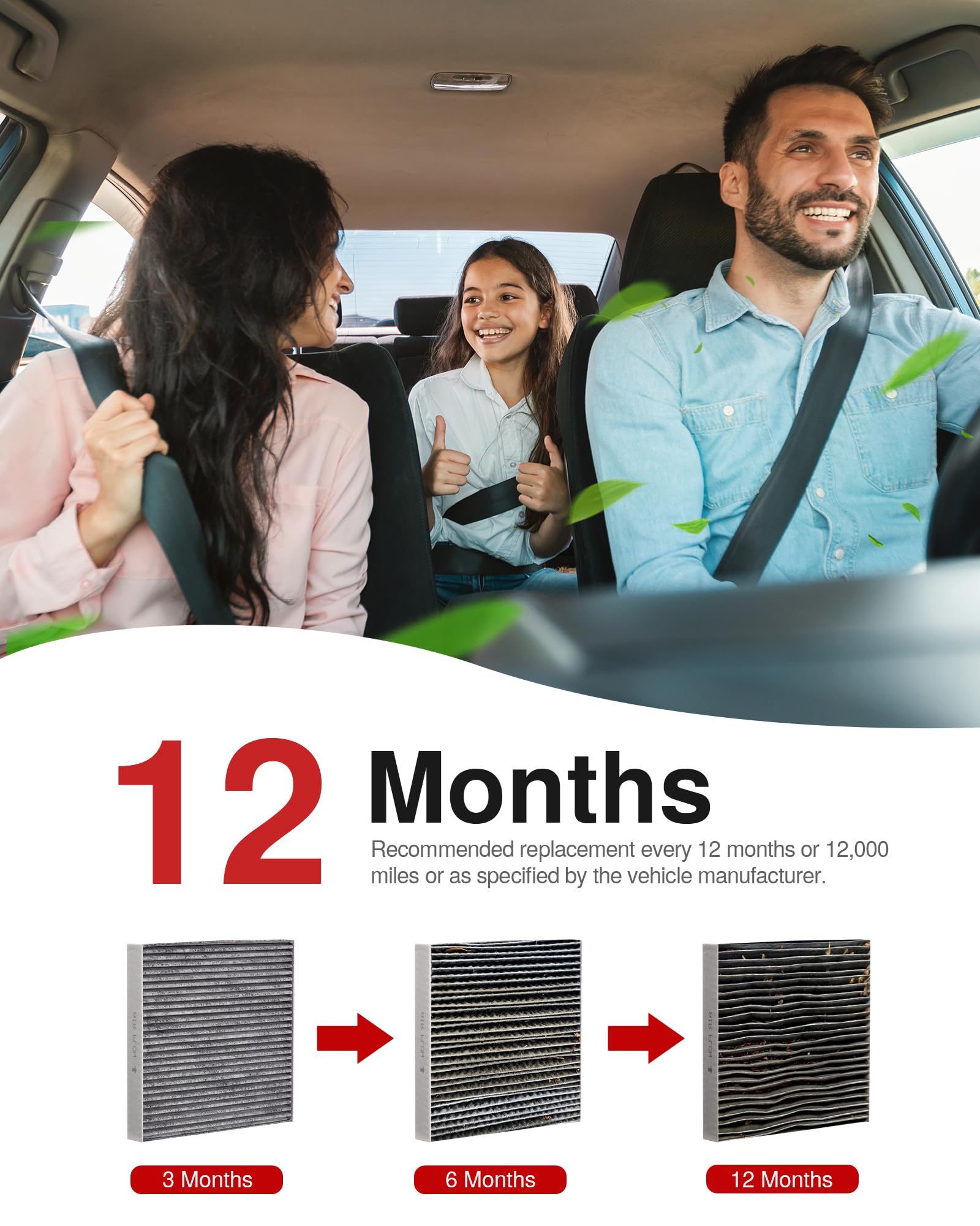 Puroma Cabin Air Filter with Activated Carbon, Replacement for CP134, CF10134, Honda & Acura, Civic, CR-V, Odyssey, CSX, ILX, MDX, RDX, AT134 (1 pc)