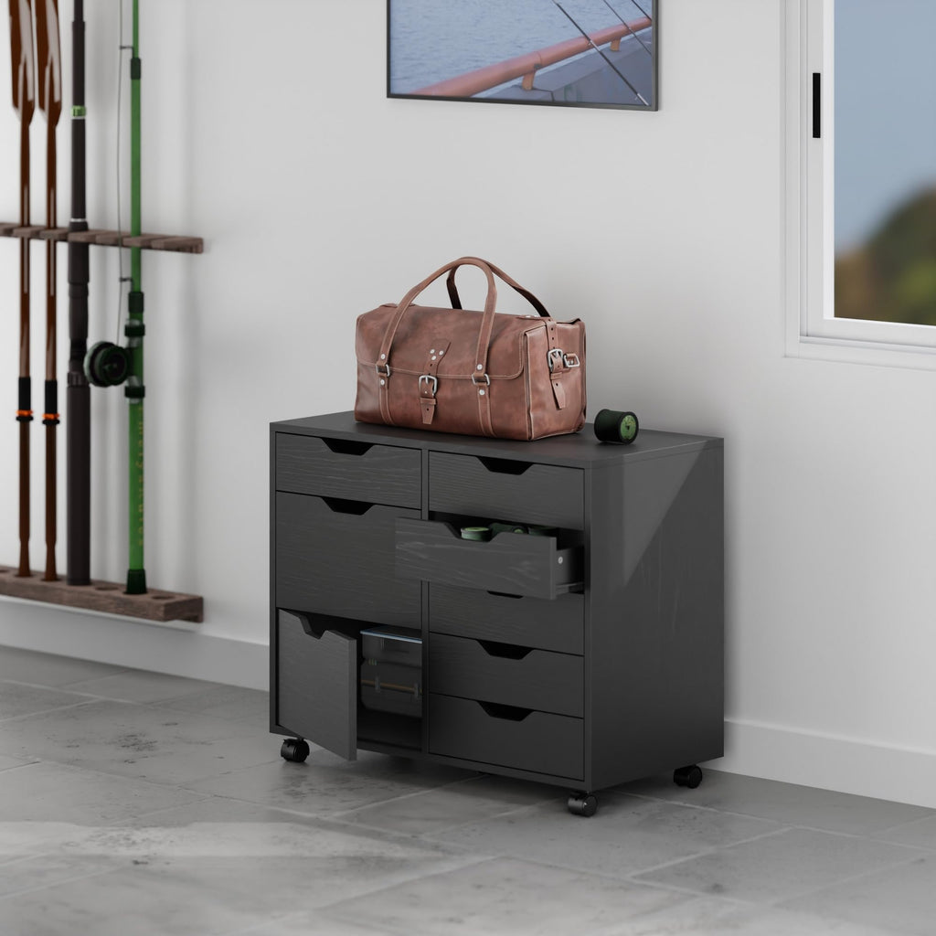 Winsome Halifax Mobile Storage Cabinet with Doors & Drawers, Stylish & Functional Home Storage Cabinet for Filing, Kitchen Organization, Moveable Furniture for Office, Dorms, Apartments