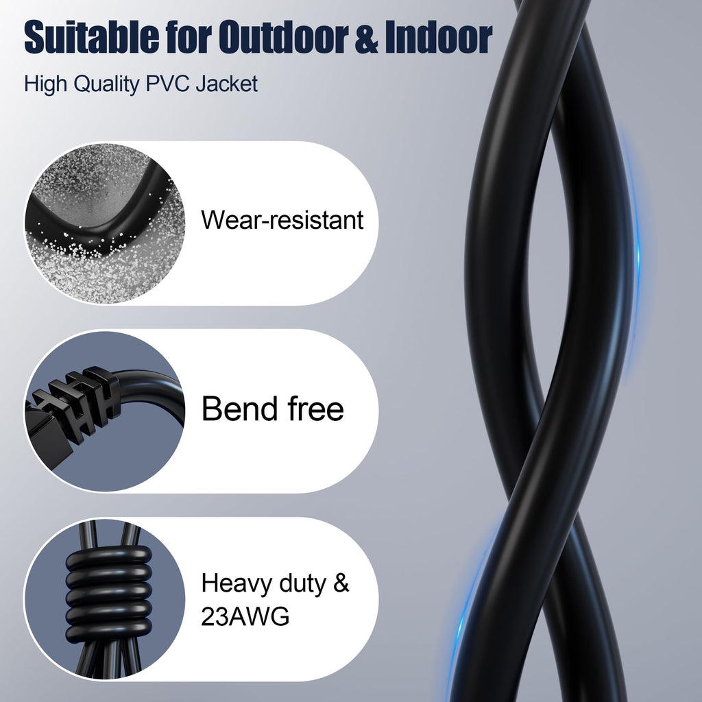 MEIPEK Cat 6 Shielded Ethernet Cable 10ft, Outdoor&Indoor Cat 6 Patch Cable, Heavy Duty 23AWG, High Speed, Weatherproof, UV Resistant Cat6 RJ45 LAN Network Cables for Gaming, Modem