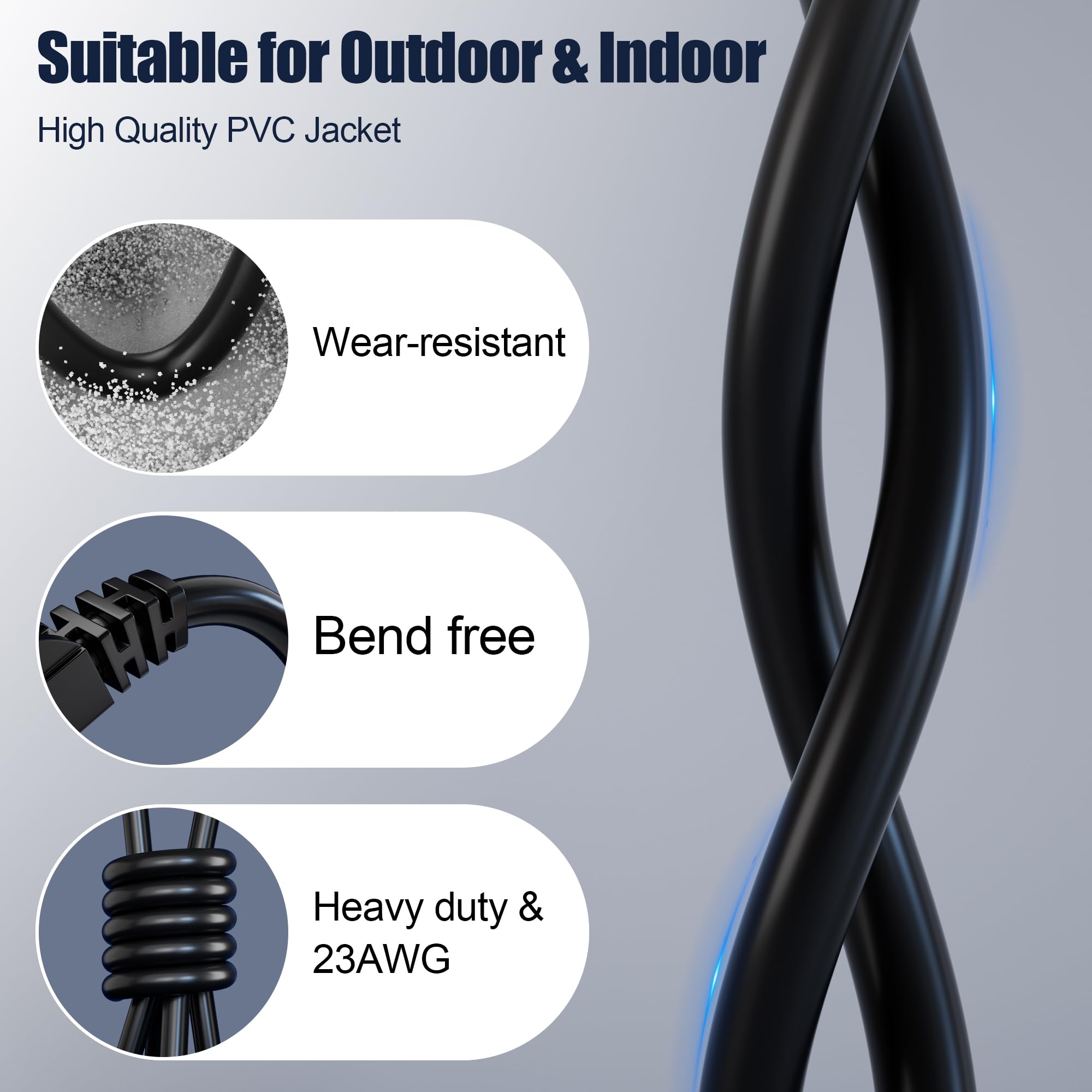 MEIPEK Cat 6 Shielded Ethernet Cable 10ft, Outdoor&Indoor Cat 6 Patch Cable, Heavy Duty 23AWG, High Speed, Weatherproof, UV Resistant Cat6 RJ45 LAN Network Cables for Gaming, Modem
