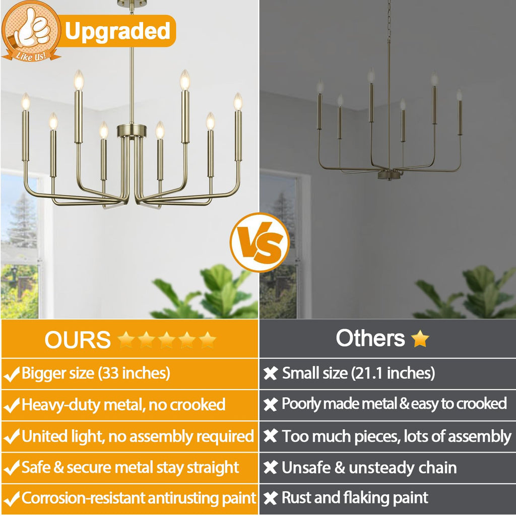 Rustic Black Chandelier, 6-Light Antique Farmhouse Chandelier for Dining Room Lighting Fixtures, Vintage Candle Pendant Light Fixtures Chandeliers for Dining Room Bedroom, Foyer and Living Room