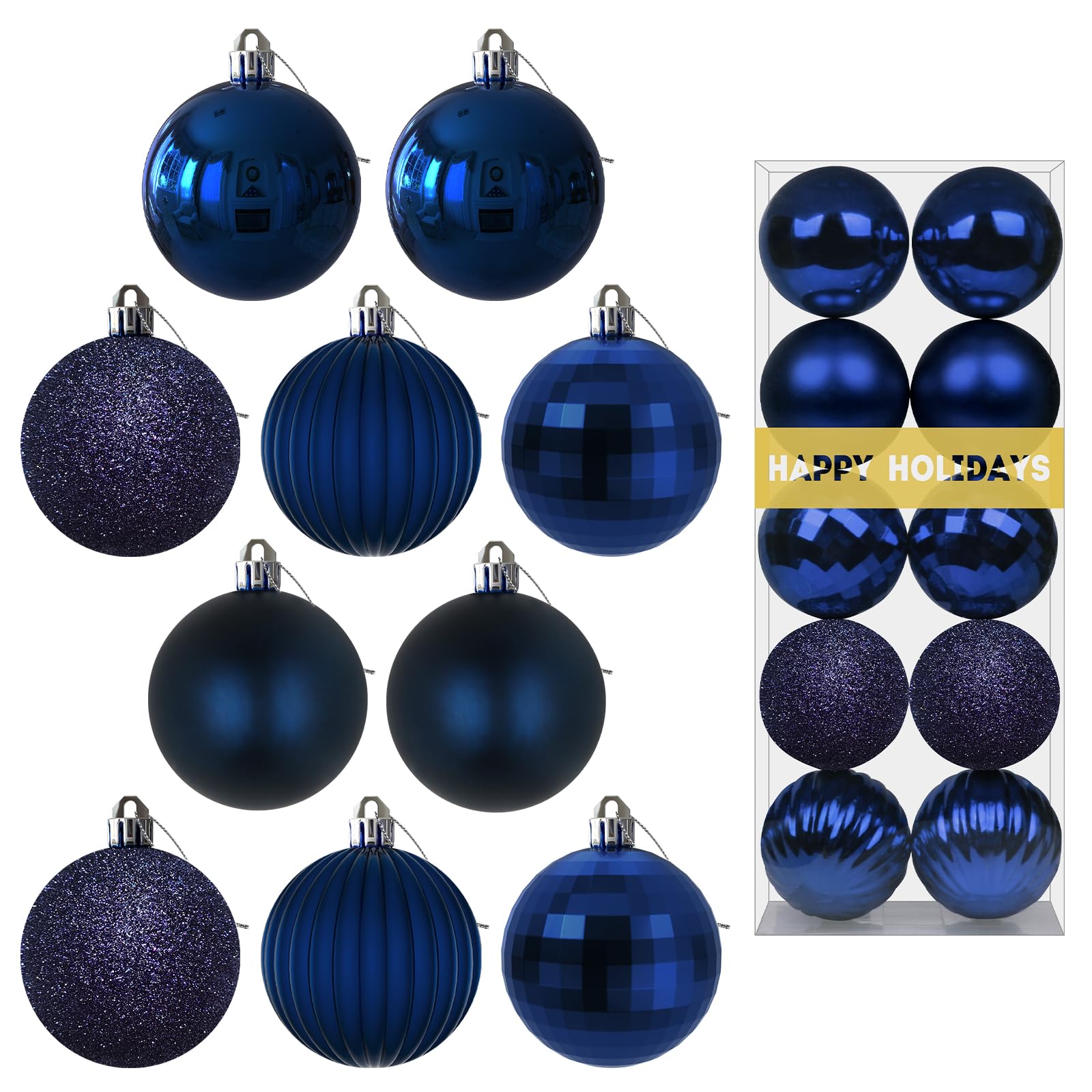 Bubblegun Pink 1.6" Small Christmas Balls Christmas Tree Decoration Ornaments Shatterproof Hanging Balls for Birthday Halloween Holiday Wedding Decorations Set of 12pcs