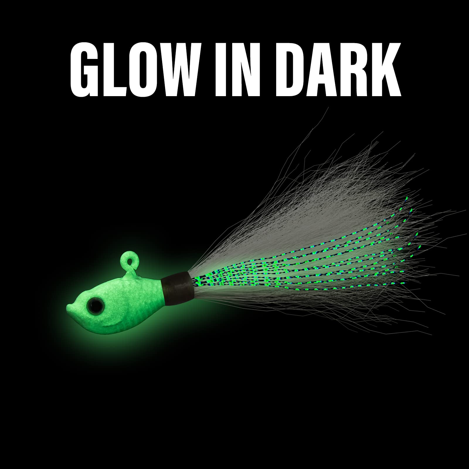 Dr.Fish 3 Pack Bucktail Jig Lure Hair Jig Saltwater Freshwater Lures Surf Fishing Bass Flounder Striper Bluefish Halibut Redfish