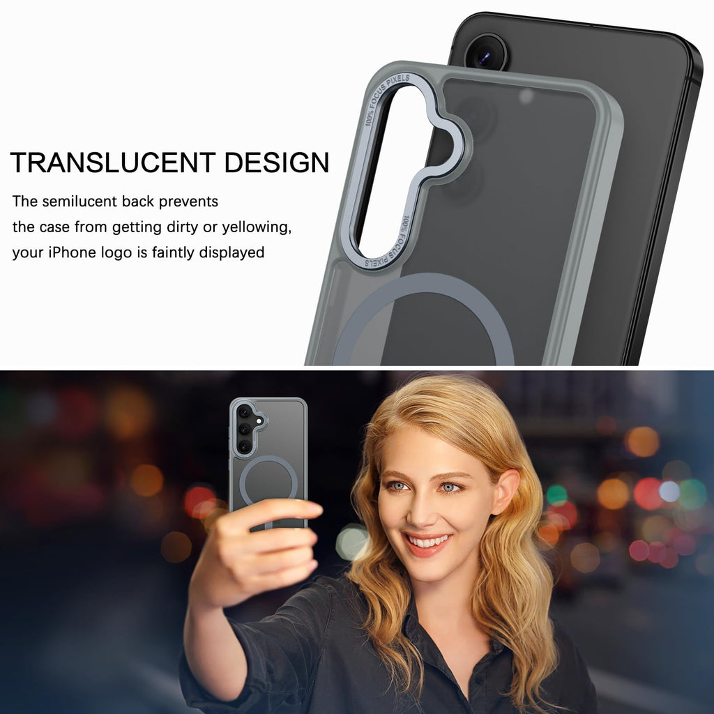 BENTOBEN Magnetic for Samsung Galaxy S24 Plus Case [Compatible with Magsafe] Translucent Matte Slim Thin Shockproof Anti-Yellow Women Men Protective Phone Cases Cover for Samsung S24 Plus 6.7", Black