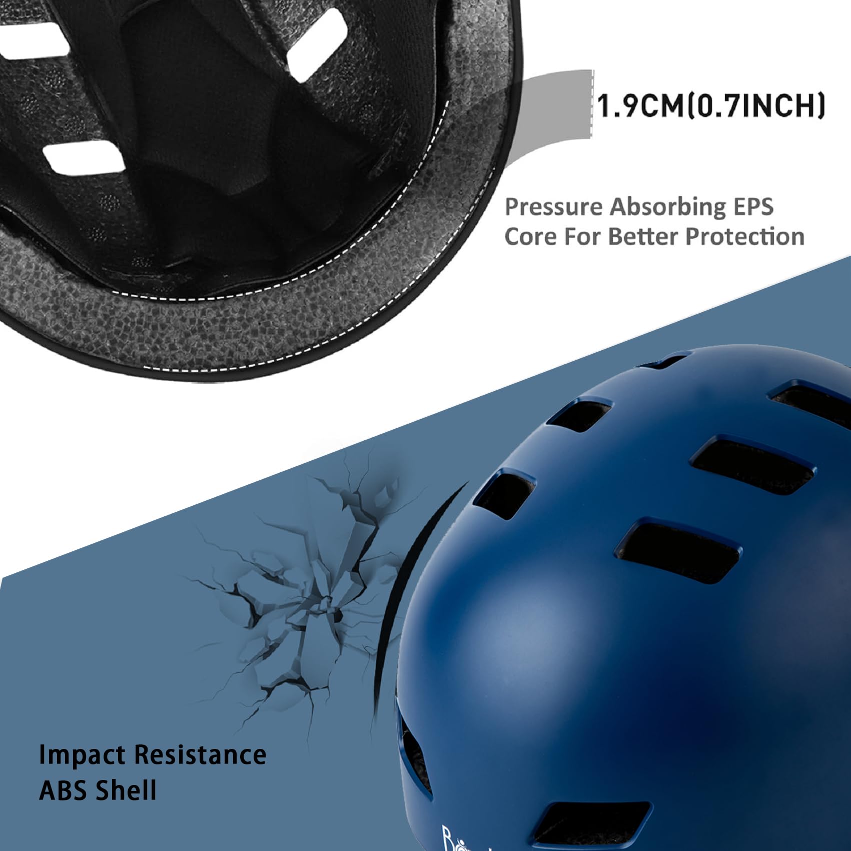 Bike Helmet 3 Sizes for Teenager Kids Youth Adults,Bavilk Skateboard Helmet Adjustable Multi-Sport Bicycle Cycling Scooter Roller Skate Inline Skating Rollerblading for Girls Boys Women Men Teen