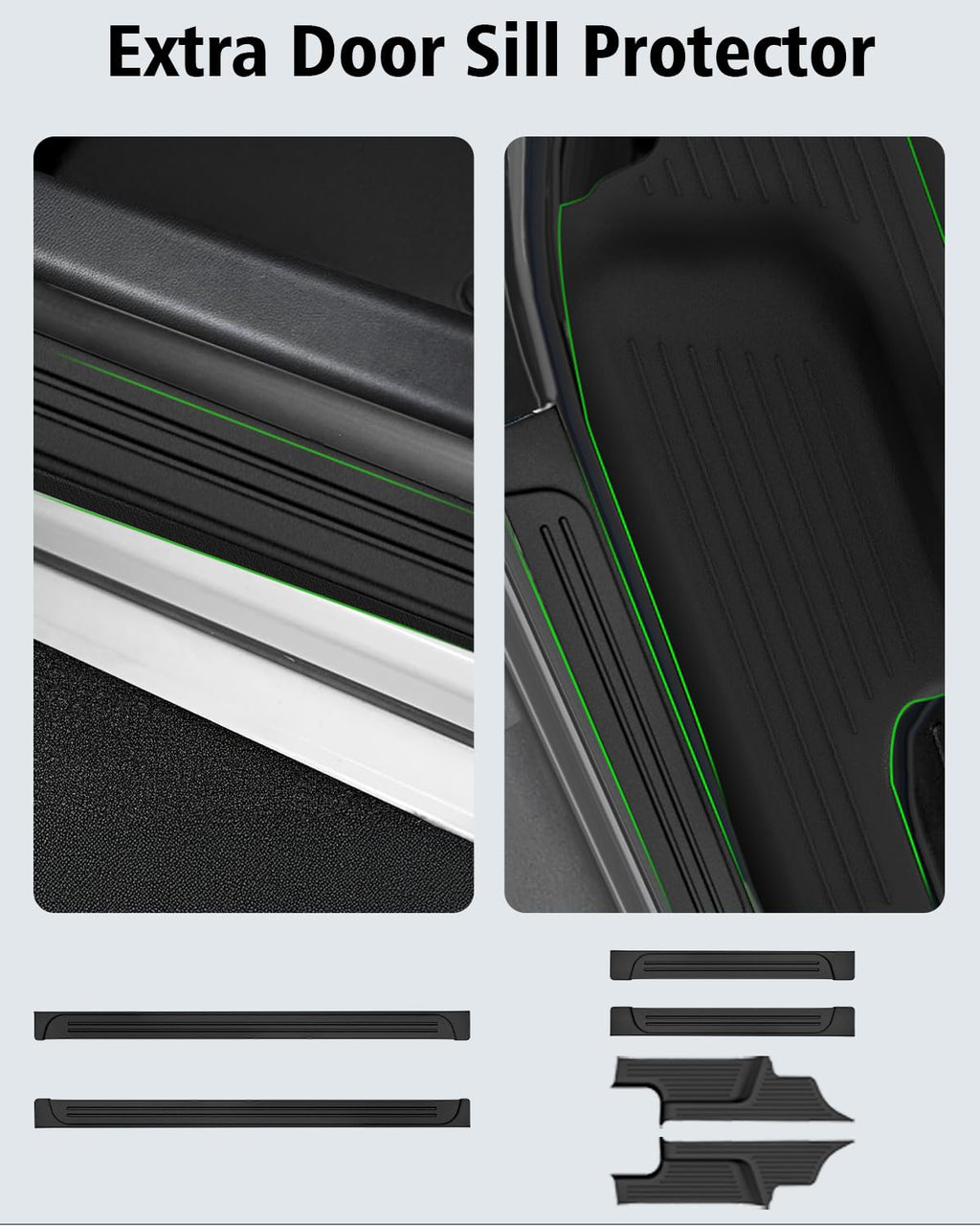 Floor Mats & Cargo Mat & Backrest Mat Custom for Toyota RAV4 Hybrid 2026 (Not for Cargo Area with Subwoofer) (Not for Phev), Door Sill Guards, All Weather TPE Floor Liners for RAV-4 2026 Accessories