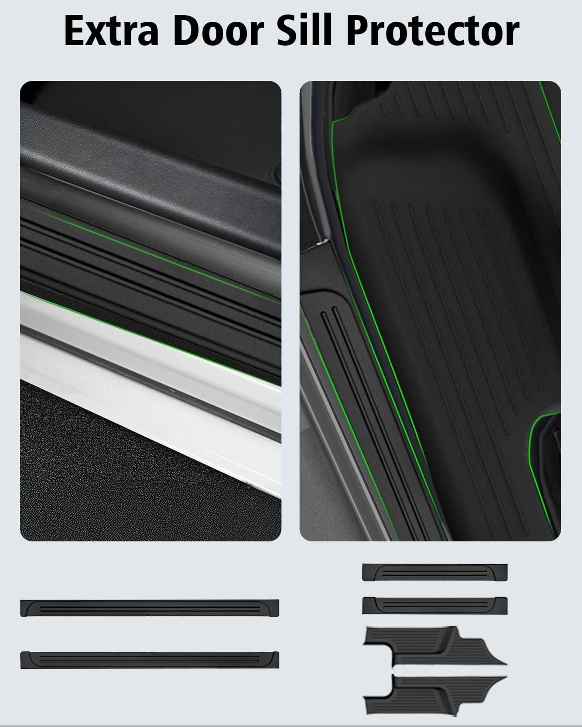 Floor Mats & Cargo Mat & Backrest Mat Custom for Toyota RAV4 Hybrid 2026 (Not for Cargo Area with Subwoofer) (Not for Phev), Door Sill Guards, All Weather TPE Floor Liners for RAV-4 2026 Accessories