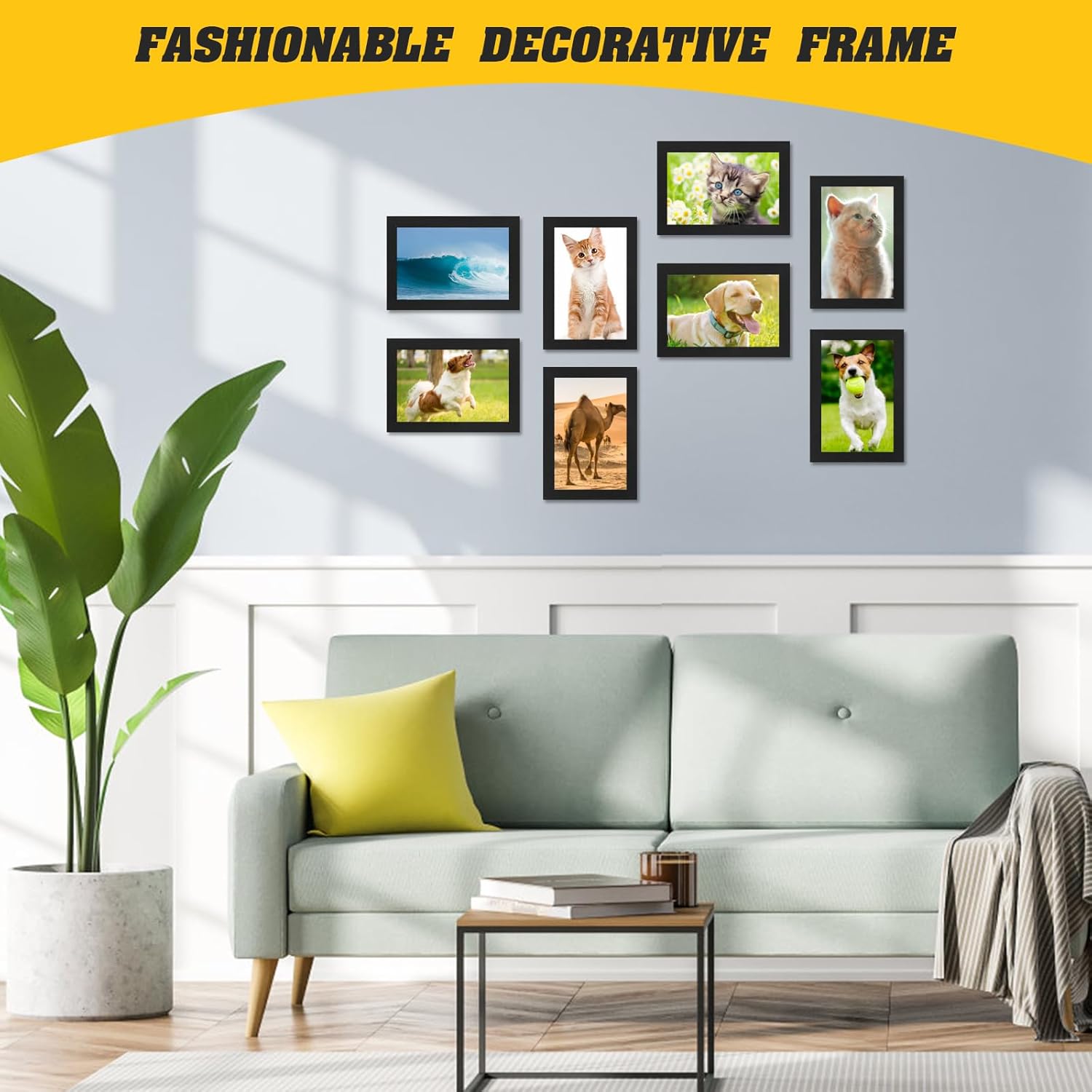 YOUKE OLA Set of 50 Picture Frame Bulk Photo Frames Wall Mounting Simple Photo Frames Multi Picture Frames for Wall or Tabletop, Black