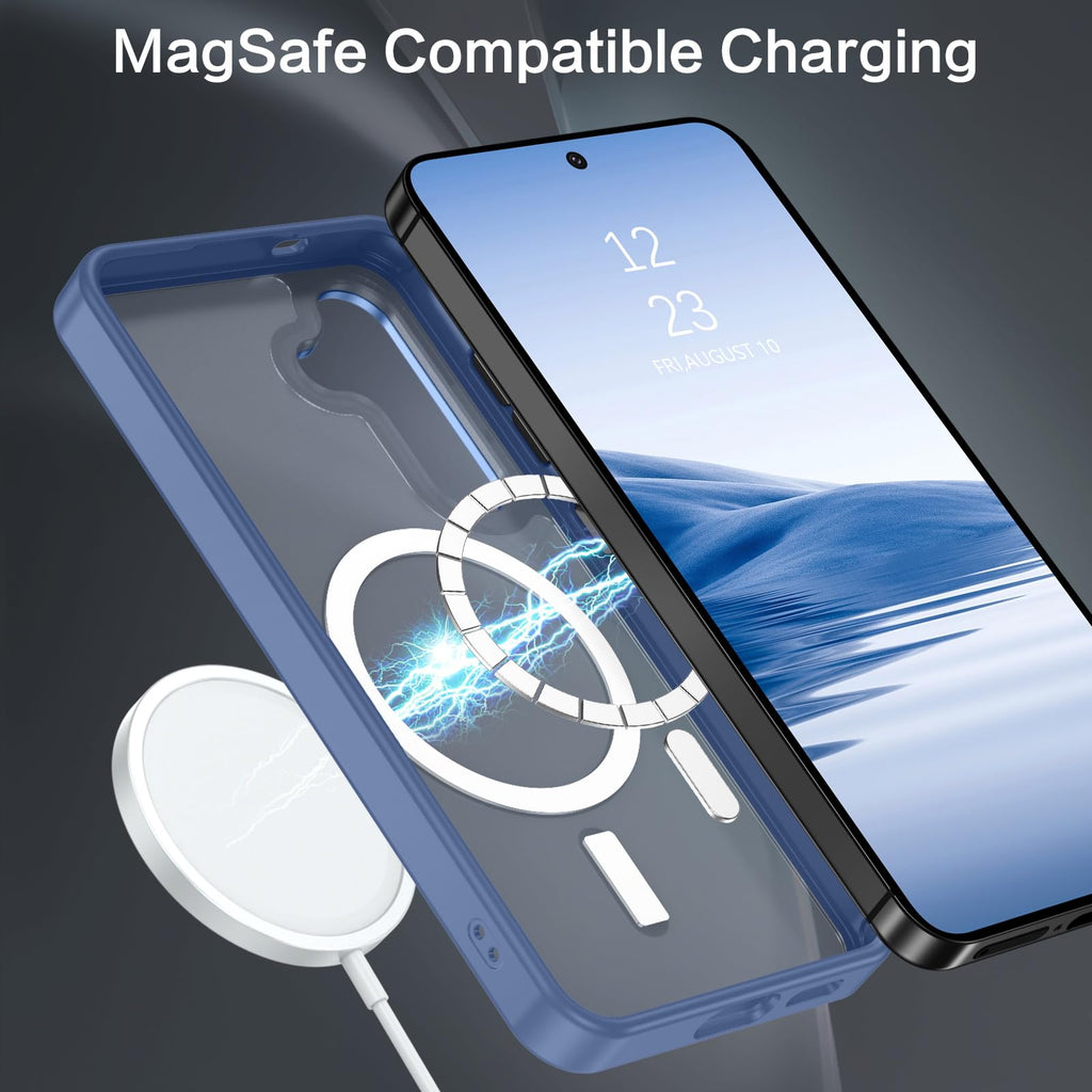 BENTOBEN Magnetic for Samsung Galaxy S24 Plus Case [Compatible with Magsafe] Translucent Matte Slim Thin Shockproof Anti-Yellow Women Men Protective Phone Cases Cover for Samsung S24 Plus 6.7", Black