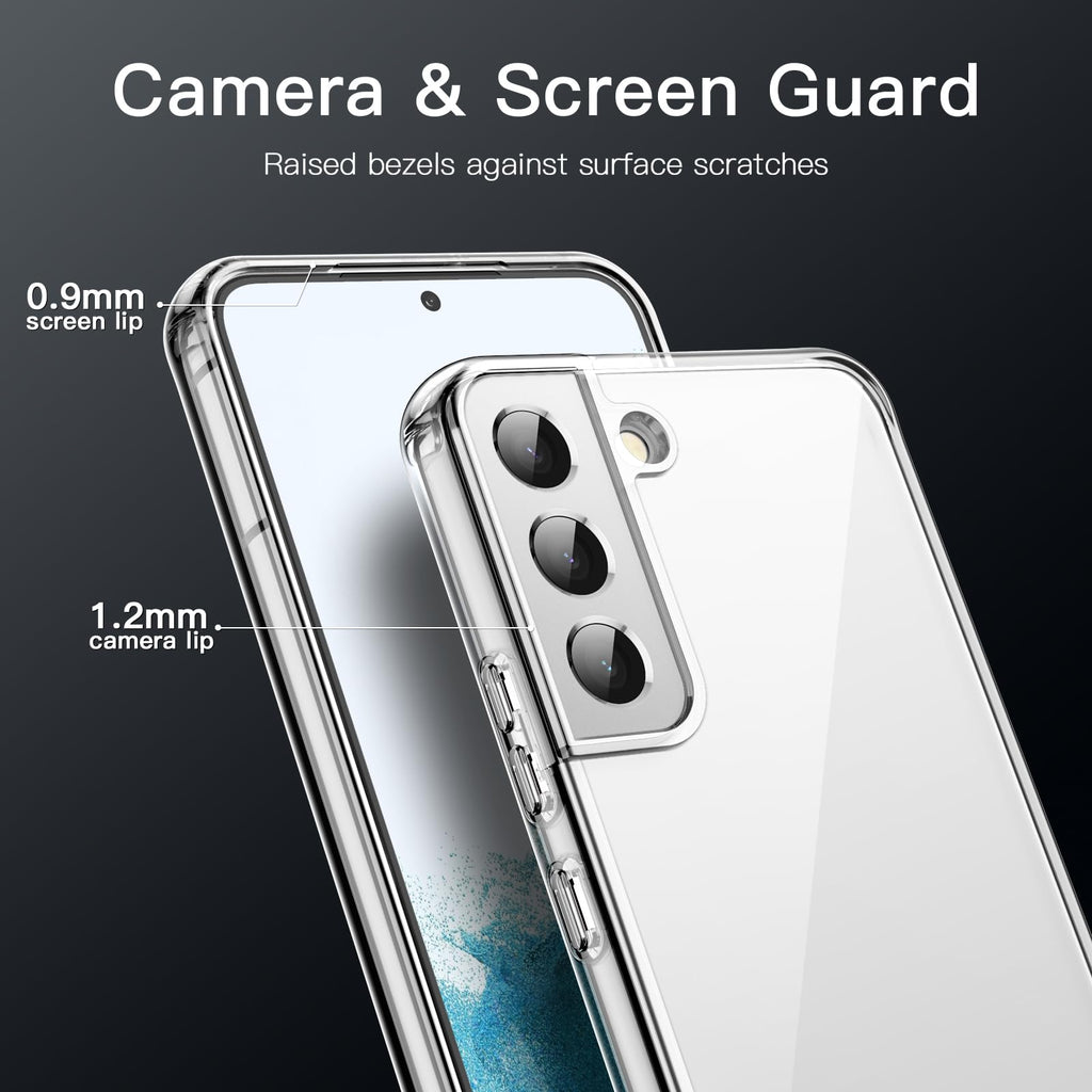 JETech Case for Samsung Galaxy S22 5G 6.1-Inch, Non-Yellowing Shockproof Bumper Protective Phone Cover, Anti-Scratch Hard PC Back (Black)