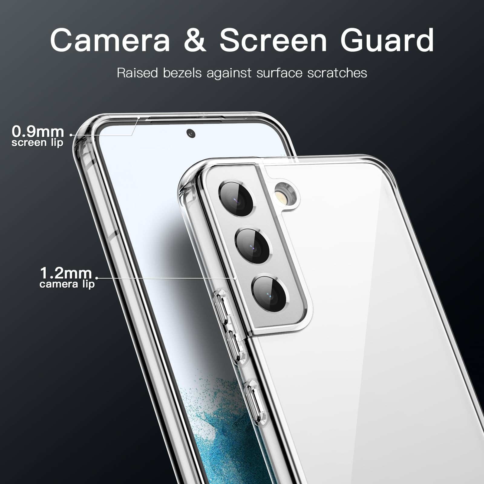 JETech Case for Samsung Galaxy S22 5G 6.1-Inch, Non-Yellowing Shockproof Bumper Protective Phone Cover, Anti-Scratch Hard PC Back (Black)