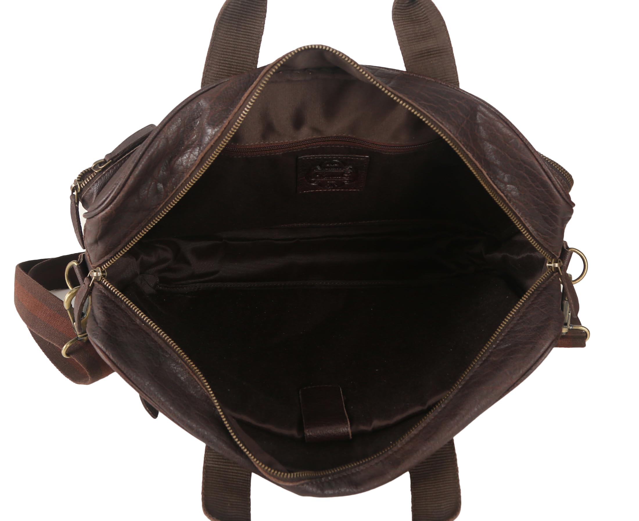 Leather briefcase 18 Inch Laptop Messenger Bags for Men and Women Best Office briefcase Satchel Bag (Black)