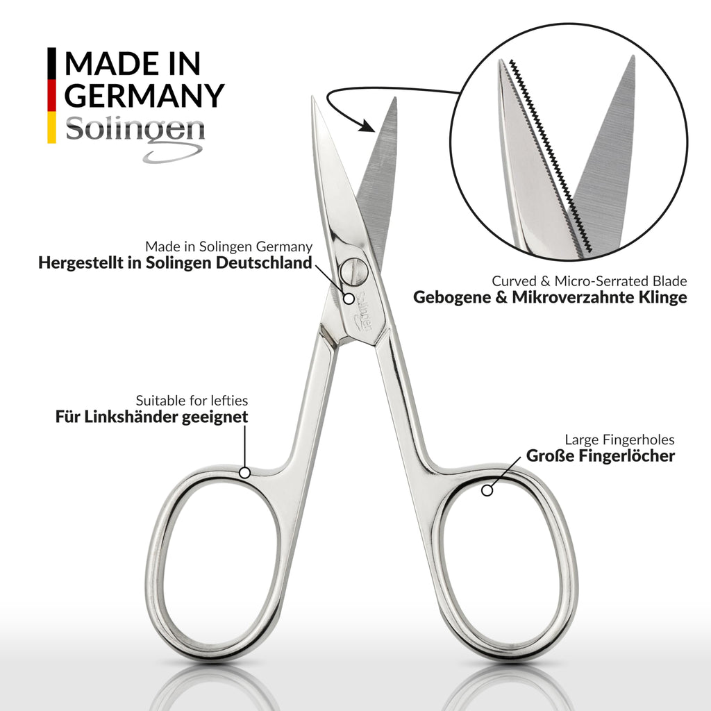 marQus - Straight nail scissors made in Germany Solingen for precise cutting of nails suitable as fingernail and toenail cutter with Premium Storage Case