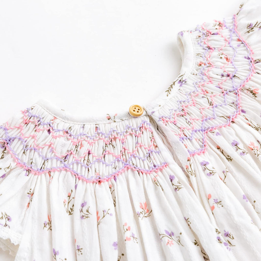 Simplee kids Baby Girl Smocked Dress Summer Casual Short Sleeve Dresses Floral Print Sundress Princess Dress for Toddlers