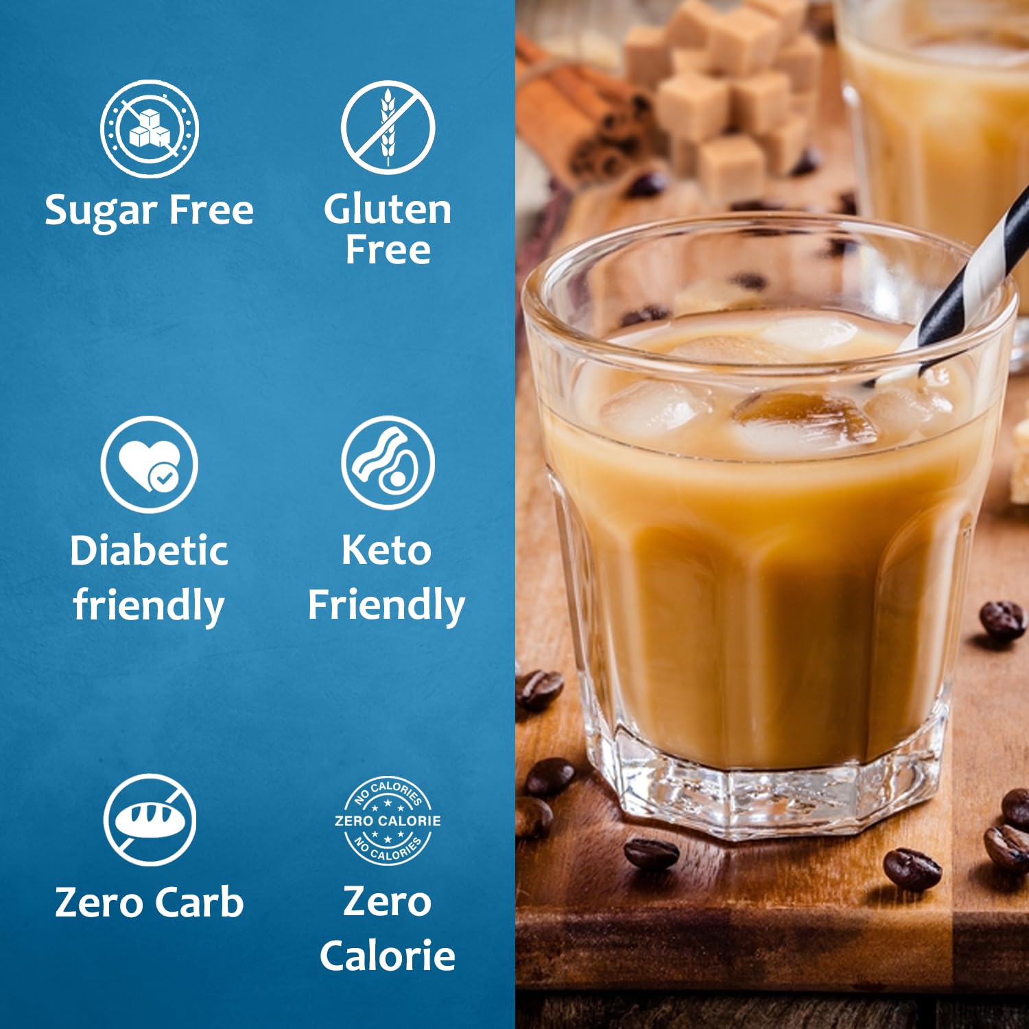 Syruvia Sugar Free Coffee Syrup Variety Pack: Vanilla, Caramel, Hazelnut, and Brown Sugar Cinnamon - Gluten-Free, Kosher, 25.4 fl oz Bottles - Enhance Your Coffee Experience,