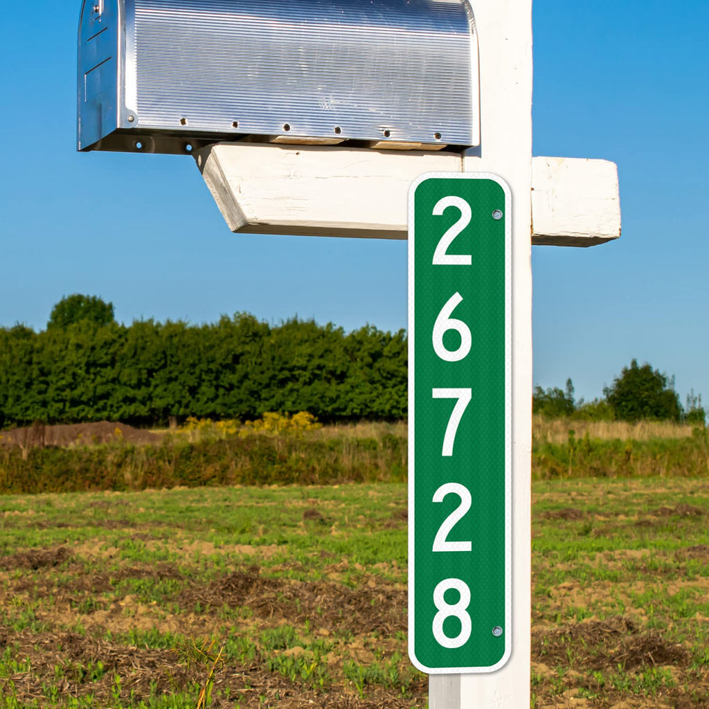 911 Address Number Sign, Custom Emergency Reflective Mailbox Sign, Visible Day & Night, Ideal for Driveway, Multi Unit Buildings and House, 6x12 Inches, 3M EGP Reflective .040 Aluminum, Fade Resistant,