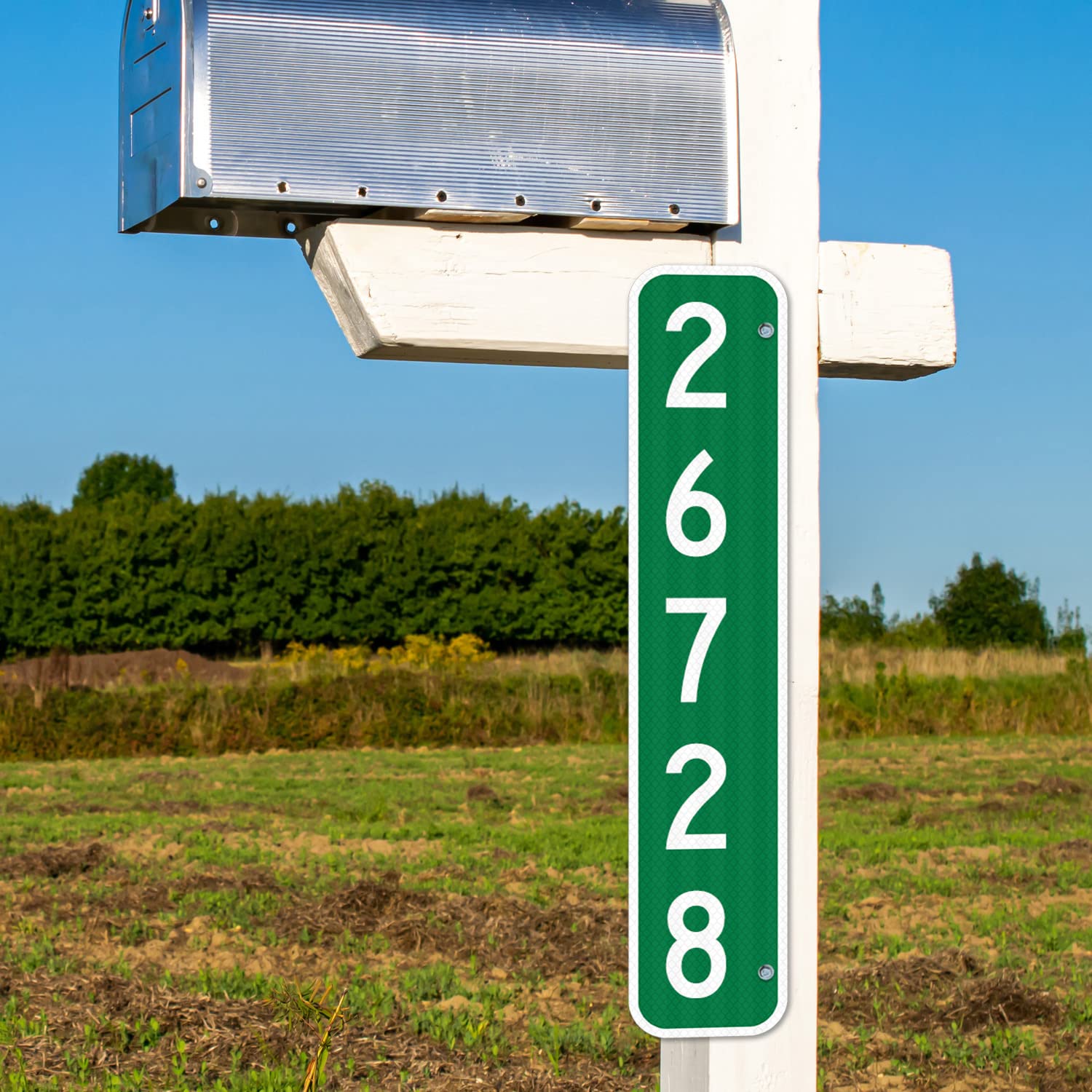 911 Address Number Sign, Custom Emergency Reflective Mailbox Sign, Visible Day & Night, Ideal for Driveway, Multi Unit Buildings and House, 6x12 Inches, 3M EGP Reflective .040 Aluminum, Fade Resistant,