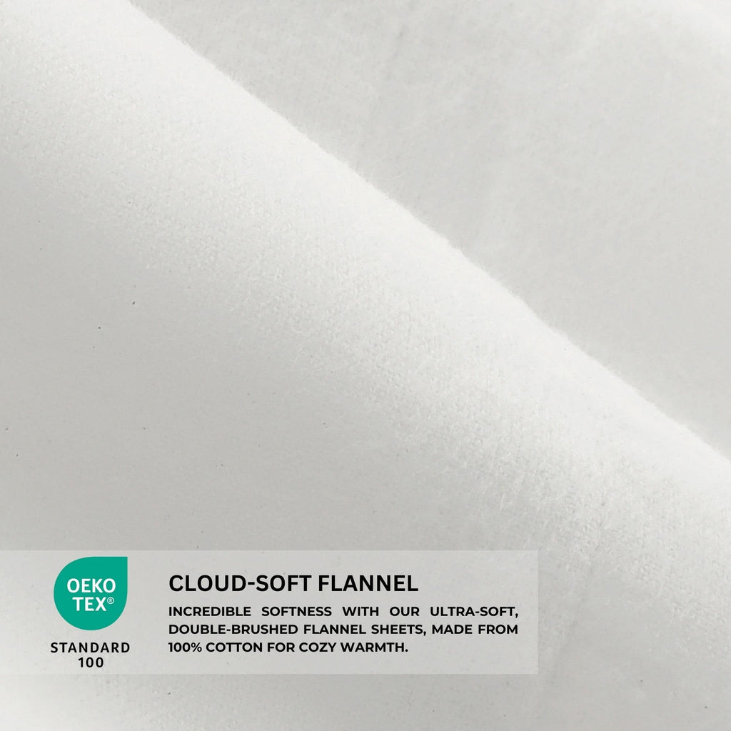 Featherhead 100% Cotton 4PCs Flannel Sheet Set | Double-Brushed for Extra Softness, Warm & Breathable, Extra Deep Pockets fits Up to 17” (Beige, Twin)