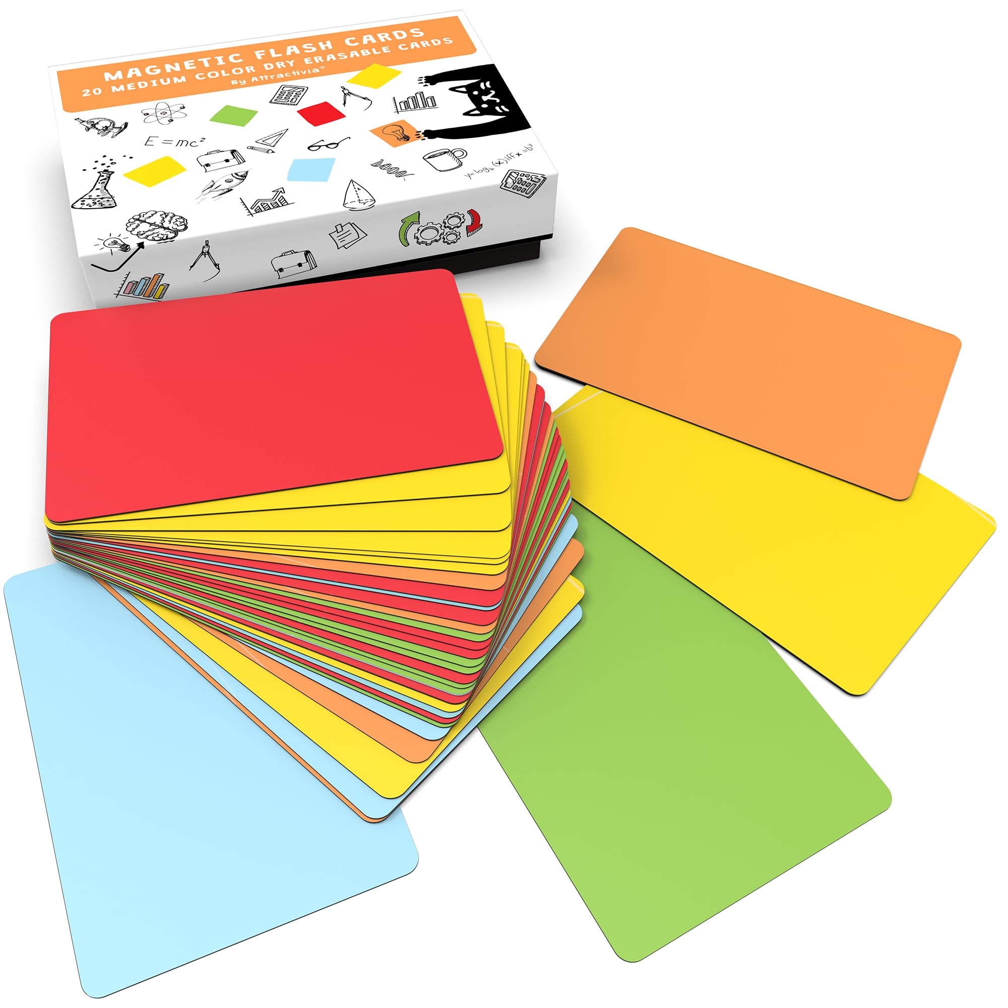 Attractivia Dry Erase Magnetic Labels 2.8 x 1.2 in, Color Borders, Dry Erase Magnets, 60-Pack, White Erasable Write-On All-Purpose Labels, for Office, Education, Home, Whiteboard, Magnetic Name Tags
