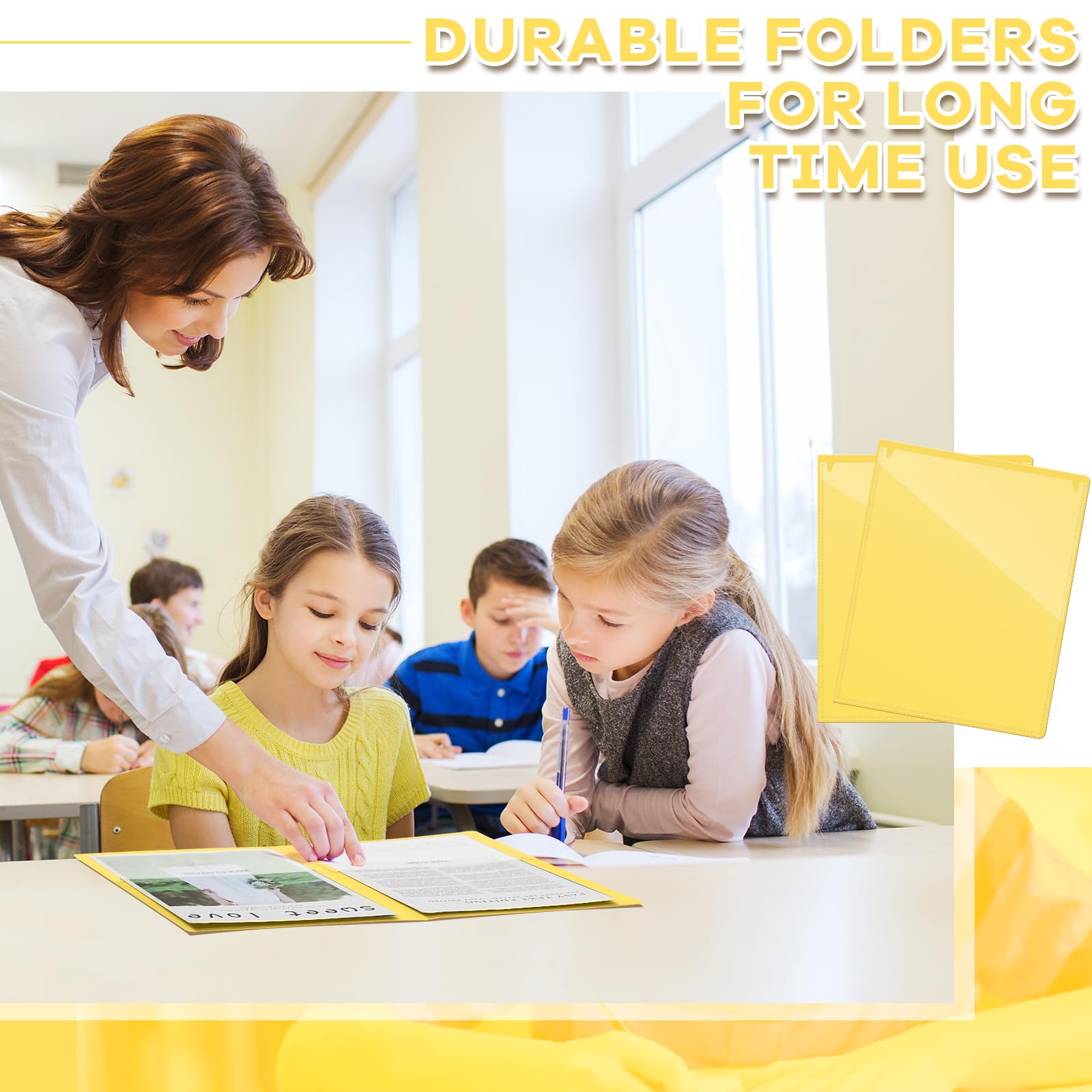 Henoyso 72 Pcs Plastic Take Home Folders with 2 Pockets Parent Teacher Classroom Communication Homework Folder for Students Parent Teacher Connect (Blue)