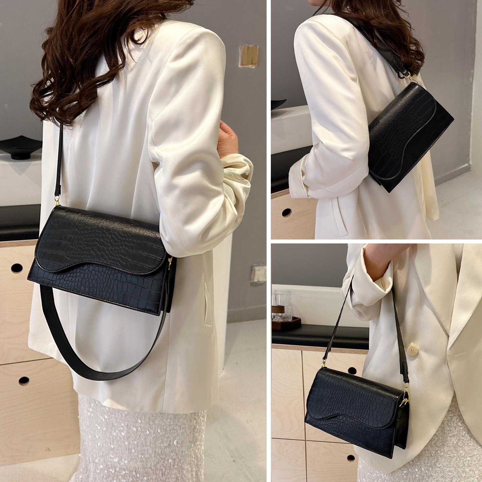 Travistar Crossbody Bags for Women Trendy - Small Cross Body Purse Shoulder Bag Leather Handbags Evening Clutch with 2 Straps | 2 detachable straps