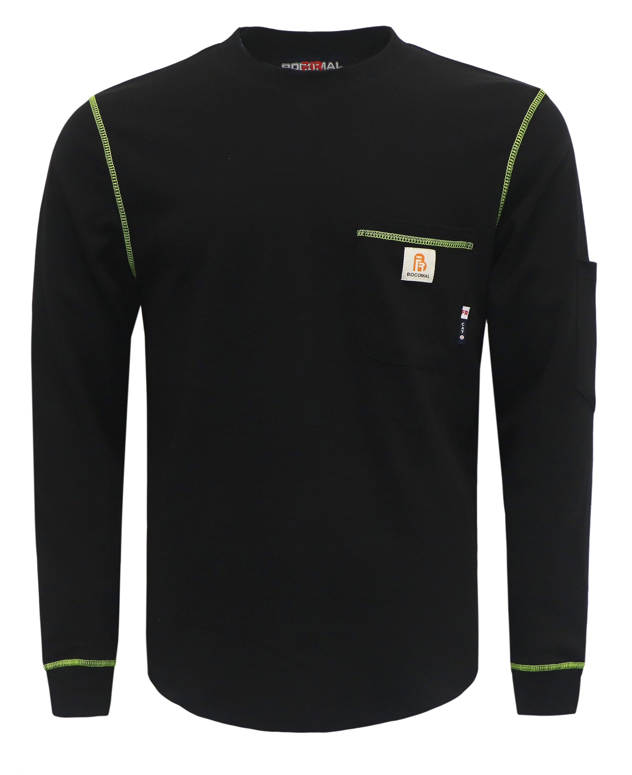 BOCOMAL FR Shirts for Men Lightweight Crew Long Sleeve Flame Resistant/Fire Retardant Shirt…