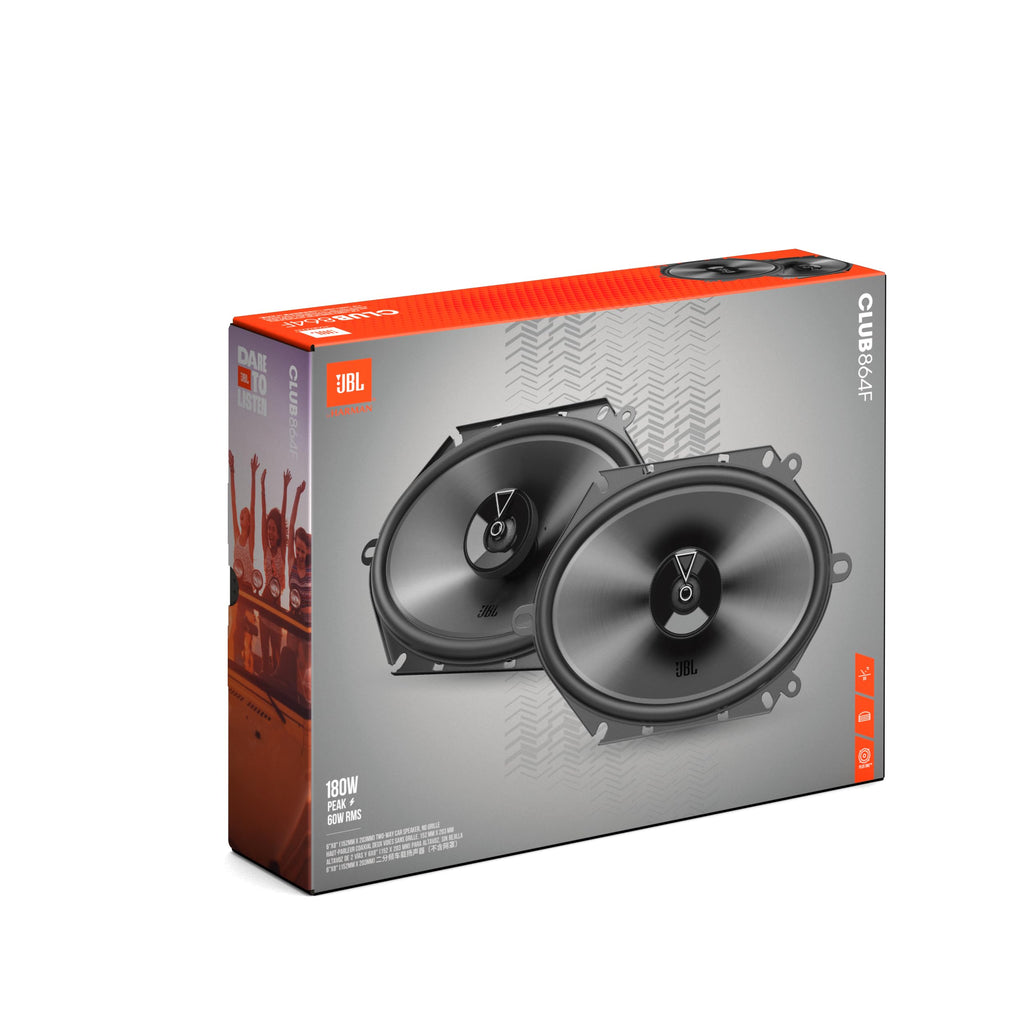 JBL Club 34F - 3-1/2" (87mm) Two-Way Car Speaker, 75 Watts Peak, 25 Watts RMS, Sensitivity (@ 2.83V): 89dB, Frequency Response: 90Hz – 20kHz, Nominal Impedance: 3.0 ohms