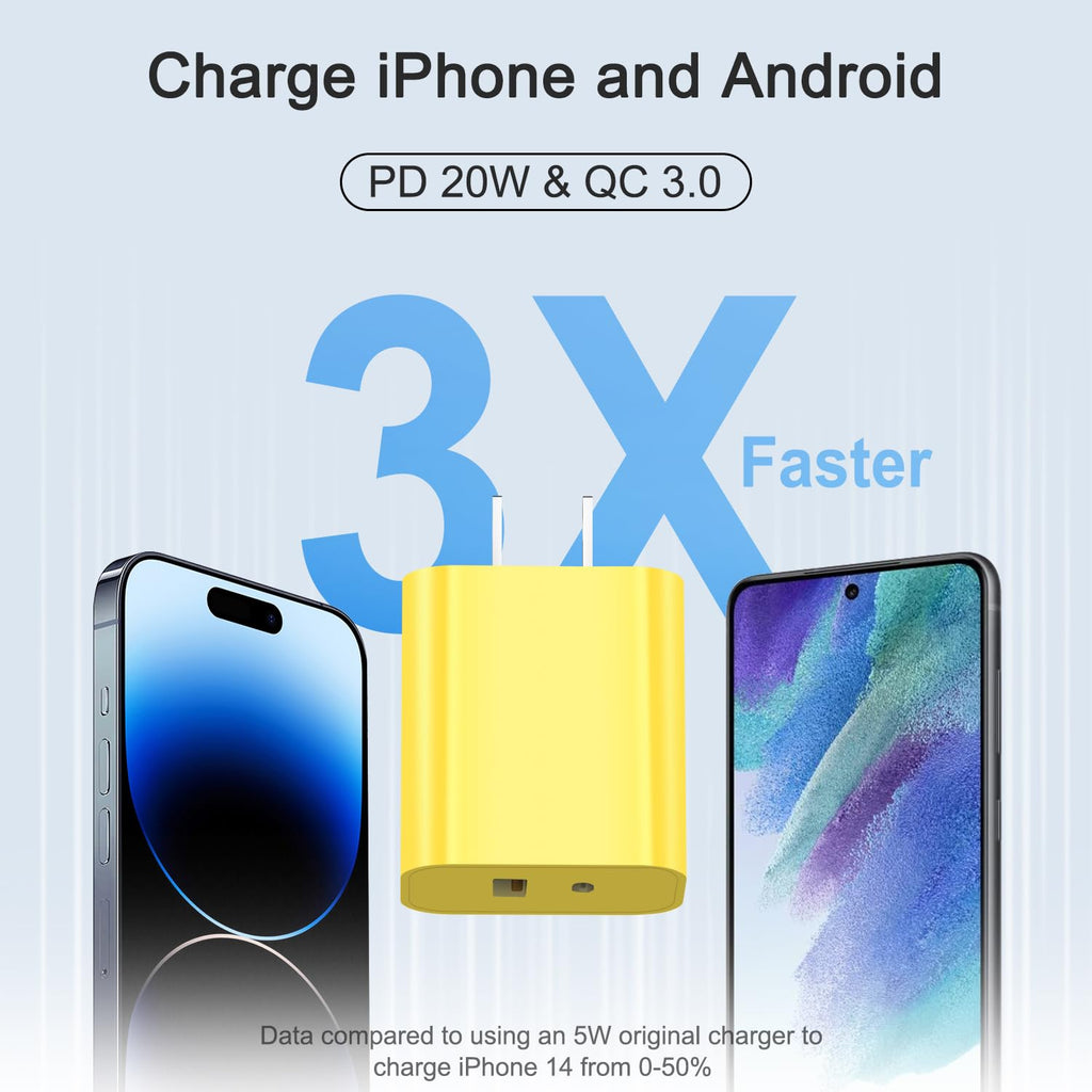 USB C Charger Block Charging Block Type C Charger 20W Wall Chargers 4 Pack for iPhone 16/16 Plus/16 Pro/16 Pro Max/iPhone 15/15 Pro/15 Pro Max/14/13/12 Pro/Samsung//Android(Black)