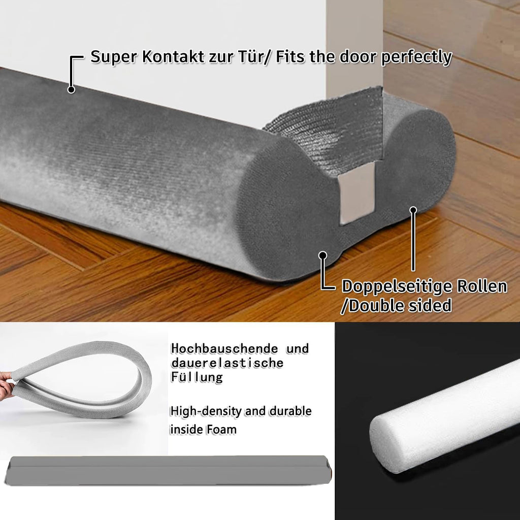 BKSAI Door Draft Stopper for Doors No Adhesive Draught Excluder Under Door Wind Blocker for Bottom of Door,Reduce Noise Draught Excluder Sweep Sound Proof (Beige 24-29IN / Distance Under The Door 1IN)