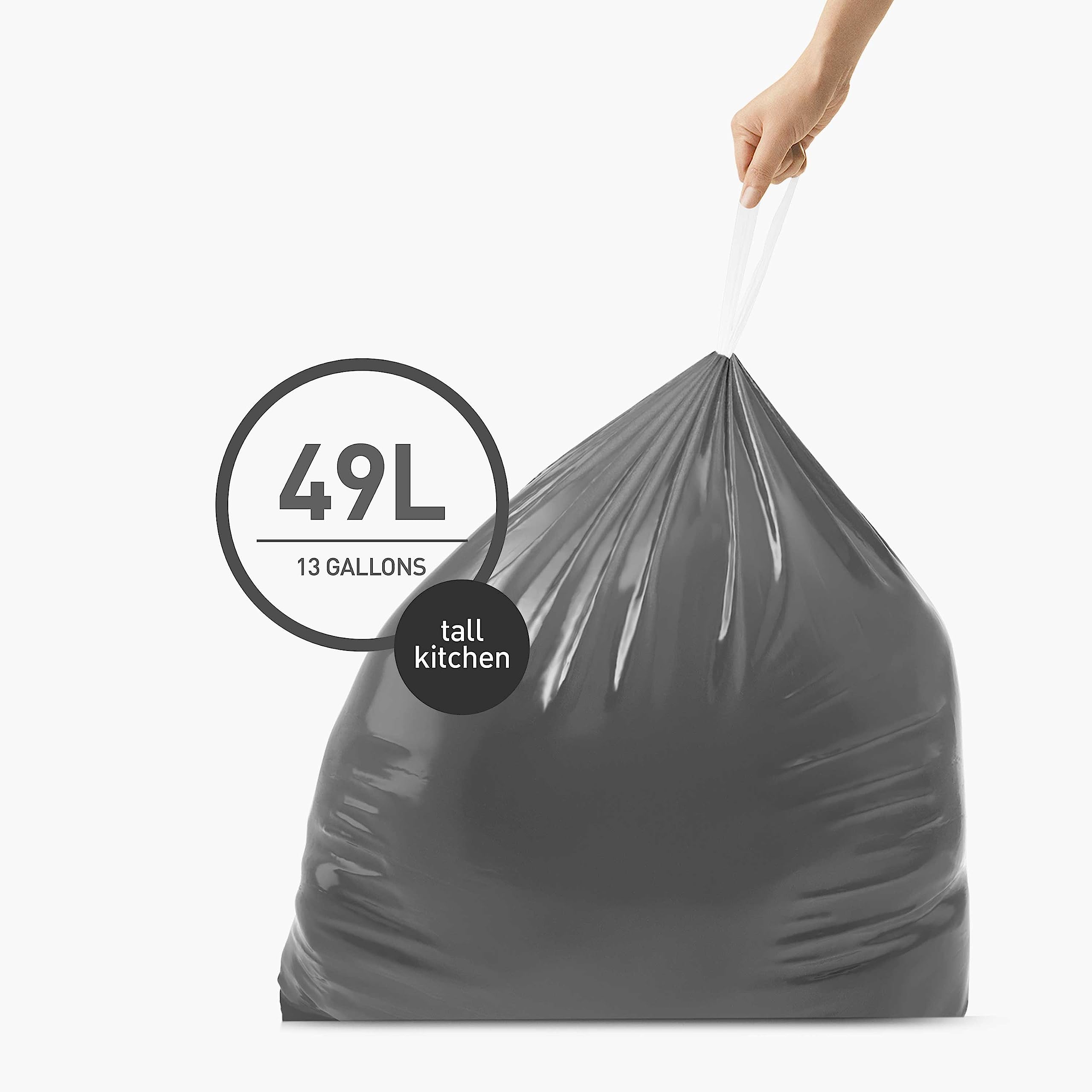 simplehuman Code H 60 Count, Genuine Odorsorb Custom Fit Liners, Drawstring Odor Absorbing Trash Bags in Dispenser Packs, 30-35 Liter / 8-9 Gallon