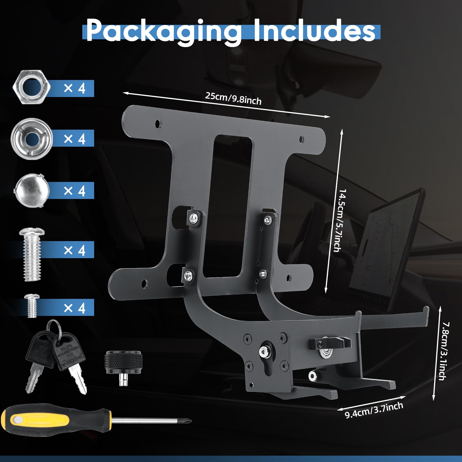 The Original No Drill Front License Plate Holder Fit for 2017-2023 Tesla Model 3& 2020-2024 Tesla Model Y with Safety Design, No Adhesives License Frame