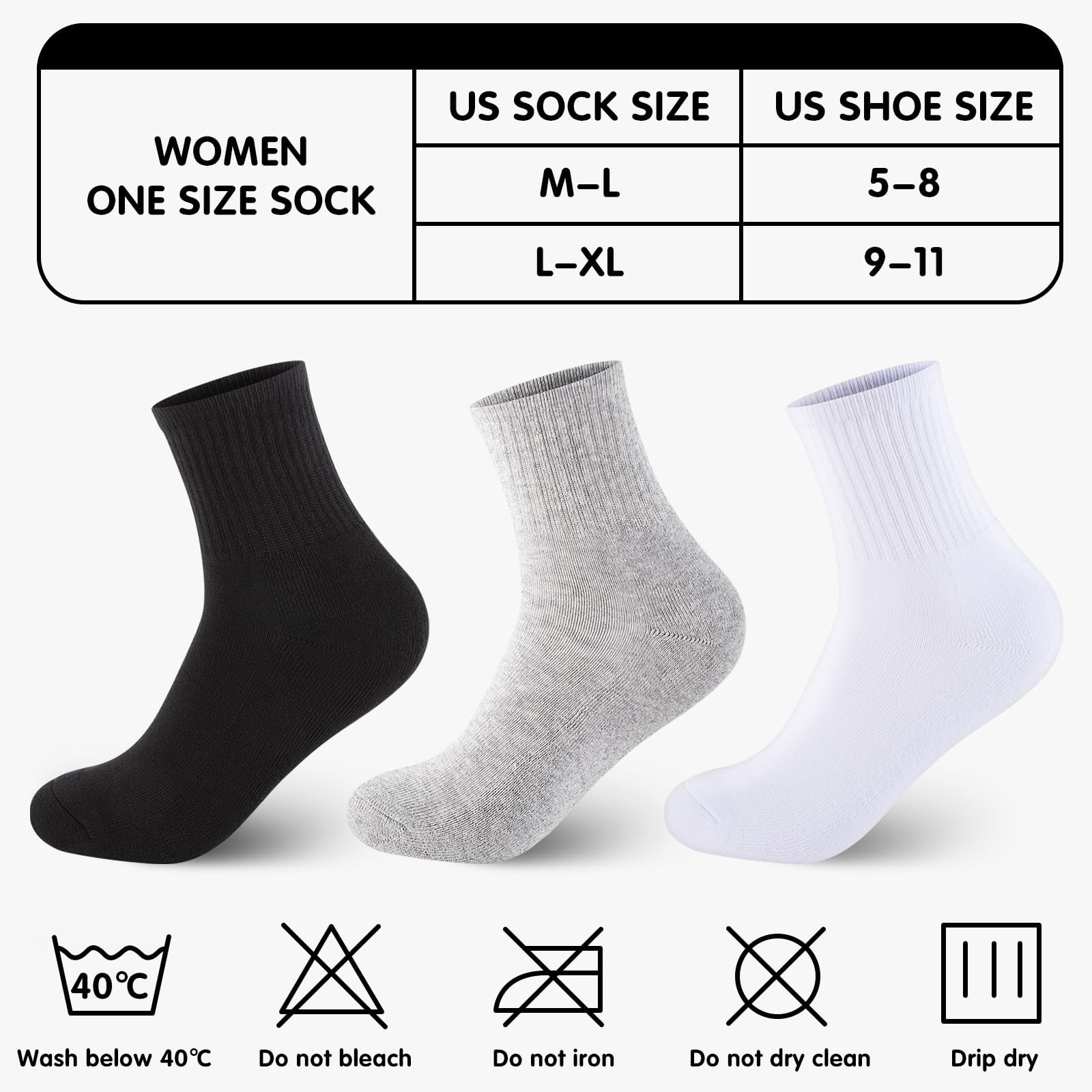 Monxiery Womens Cotton Cushioned Ankle Socks, Athletic Quarter Mini Crew Socks.