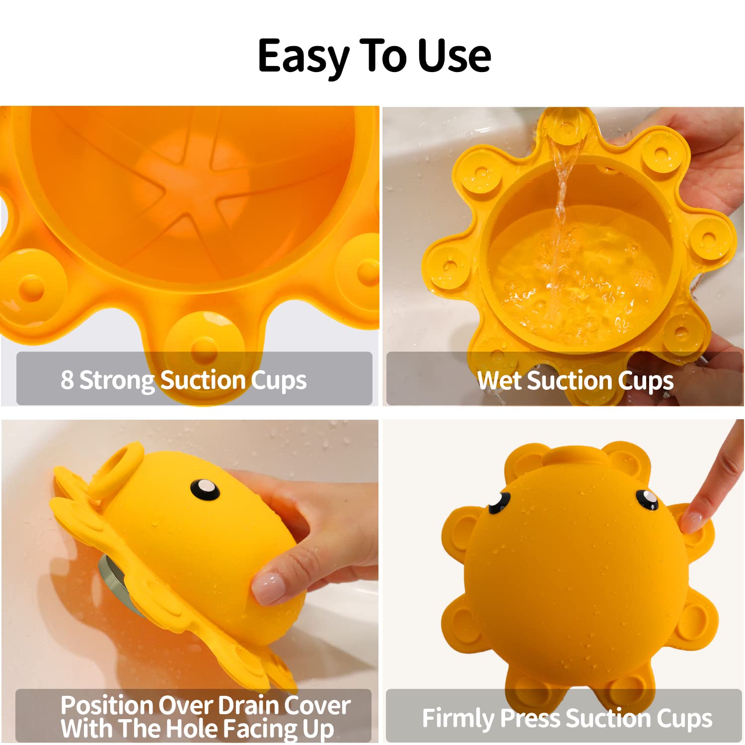 Bathroom Bathtub Overflow Drain Cover- Silicone Bath Tub Drain Cover, Tub Overflow Drain Stopper with Suction Cups, Adds Inches of Water for Deeper Bath, Cute Bathroom Accessories, Baby Blue