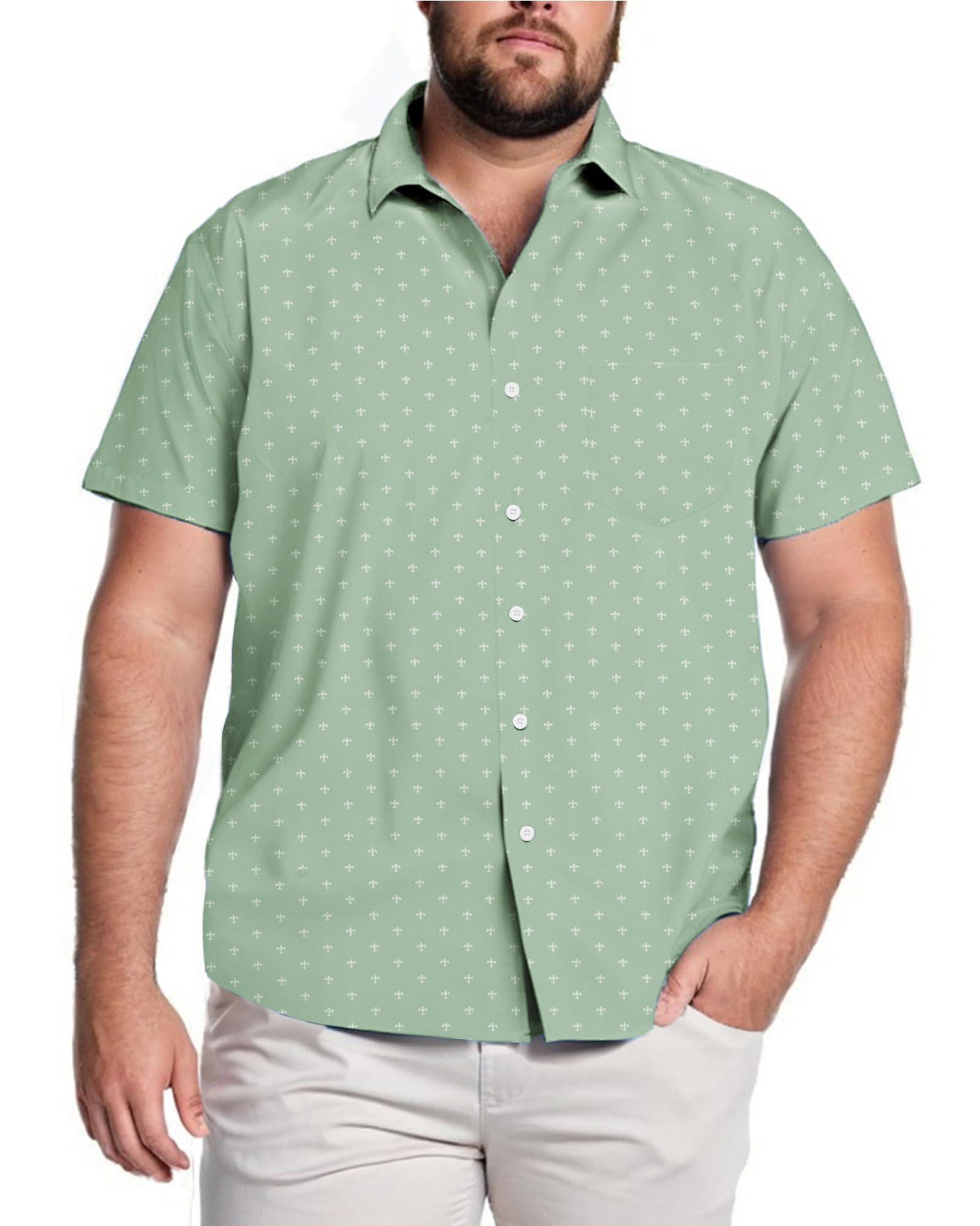 COOFANDY Big & Tall Shirts for Men Short Sleeve Button Down Casual Dress Shirts