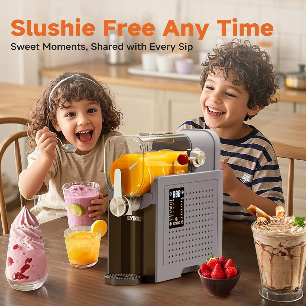 Slushie Machine – No Ice Needed, Ouddy Popsicles Molds (Gray)