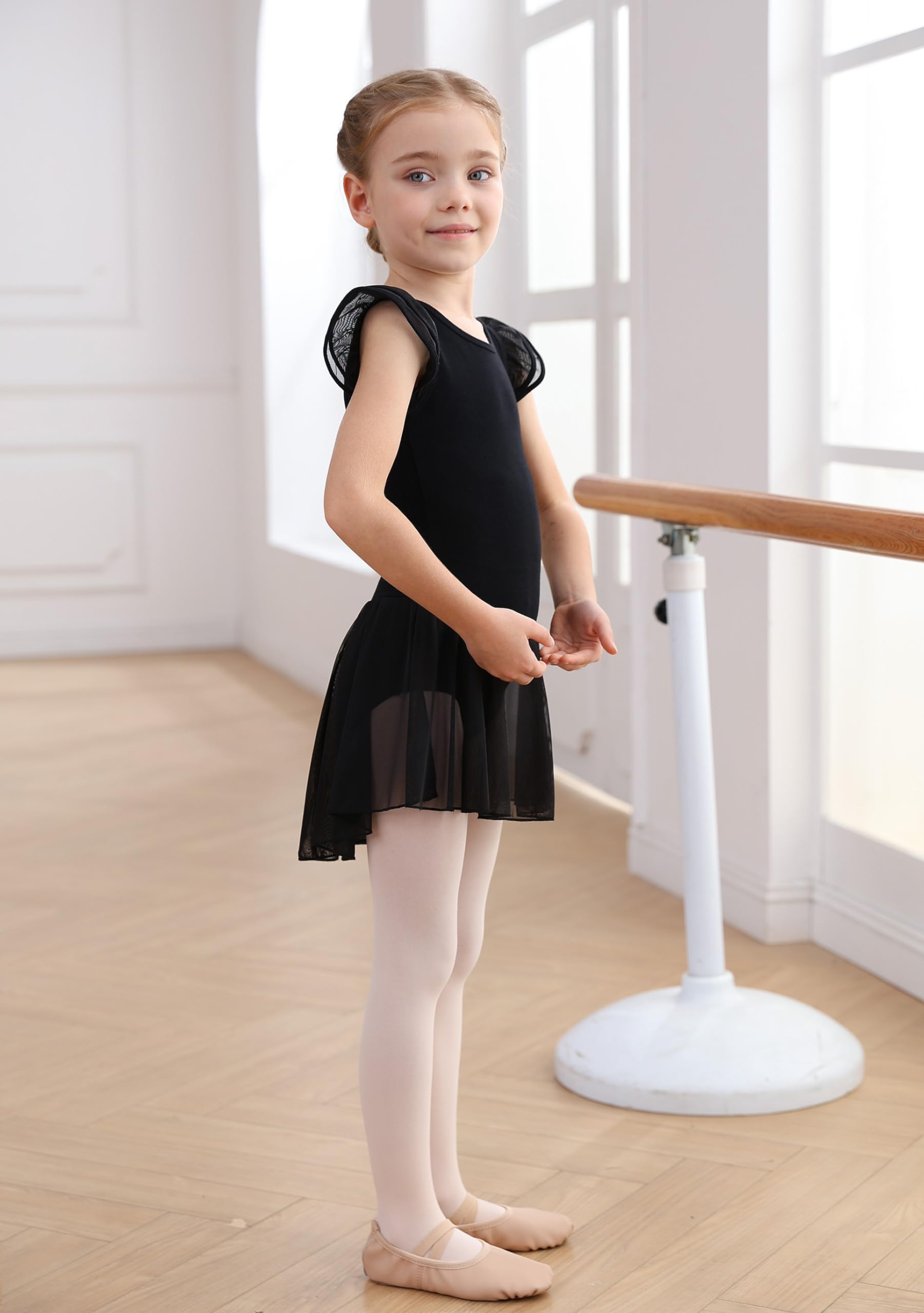 Mecceos Ballet Leotards for Girls Toddler Dance Leotards Short/Long Sleeve Skirt Ballerina Outfits