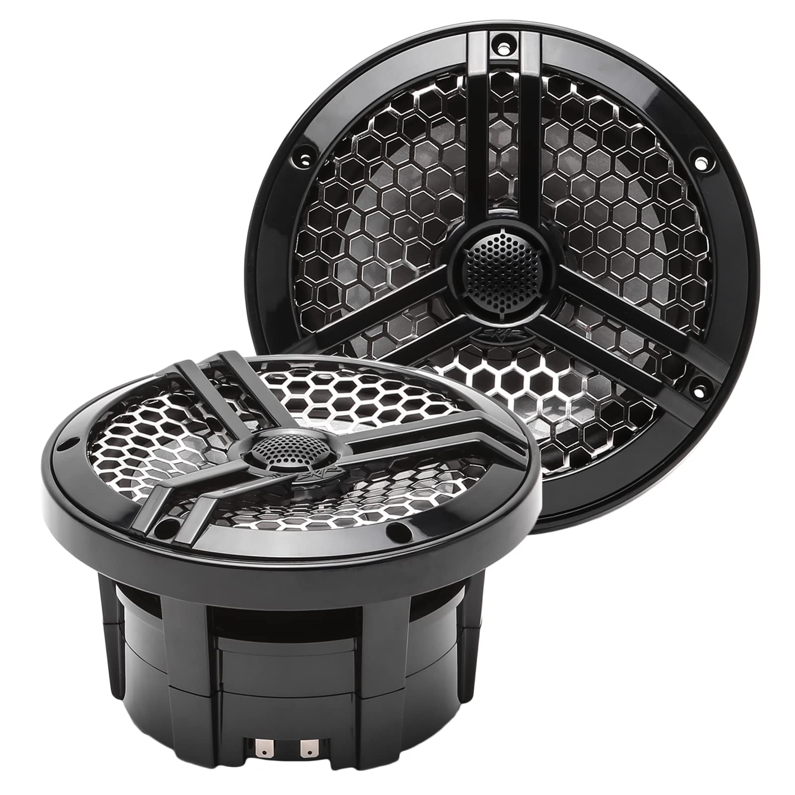 Skar Audio SK65MB-TWR 6.5" 2-Way Marine Full Range 320 Watt Coaxial Tower Speakers, Pair (Black)
