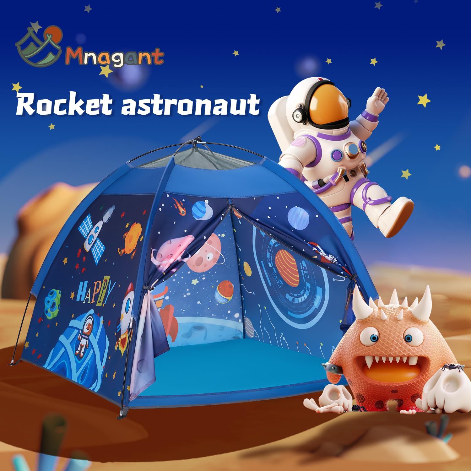Mnagant Kids' Alpaca Tent - Fun Pop-Up Playhouse for Boys and Girls - Easy Setup, Indoor/Outdoor Adventure Tent - 47" x 47" x 43"