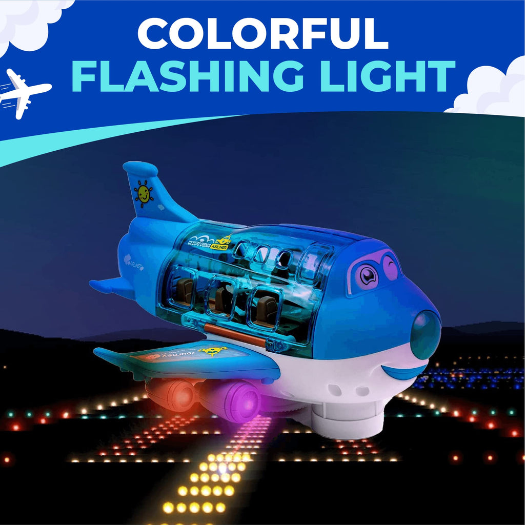 Toysery Airbus A380 Toy Airplane for Kids, Large Bump and Go Airplane Toy with LED Lights, Real Sounds & Propeller, Battery Powered Electric Plane Toy for Toddlers Boys & Girls Ages 3-12
