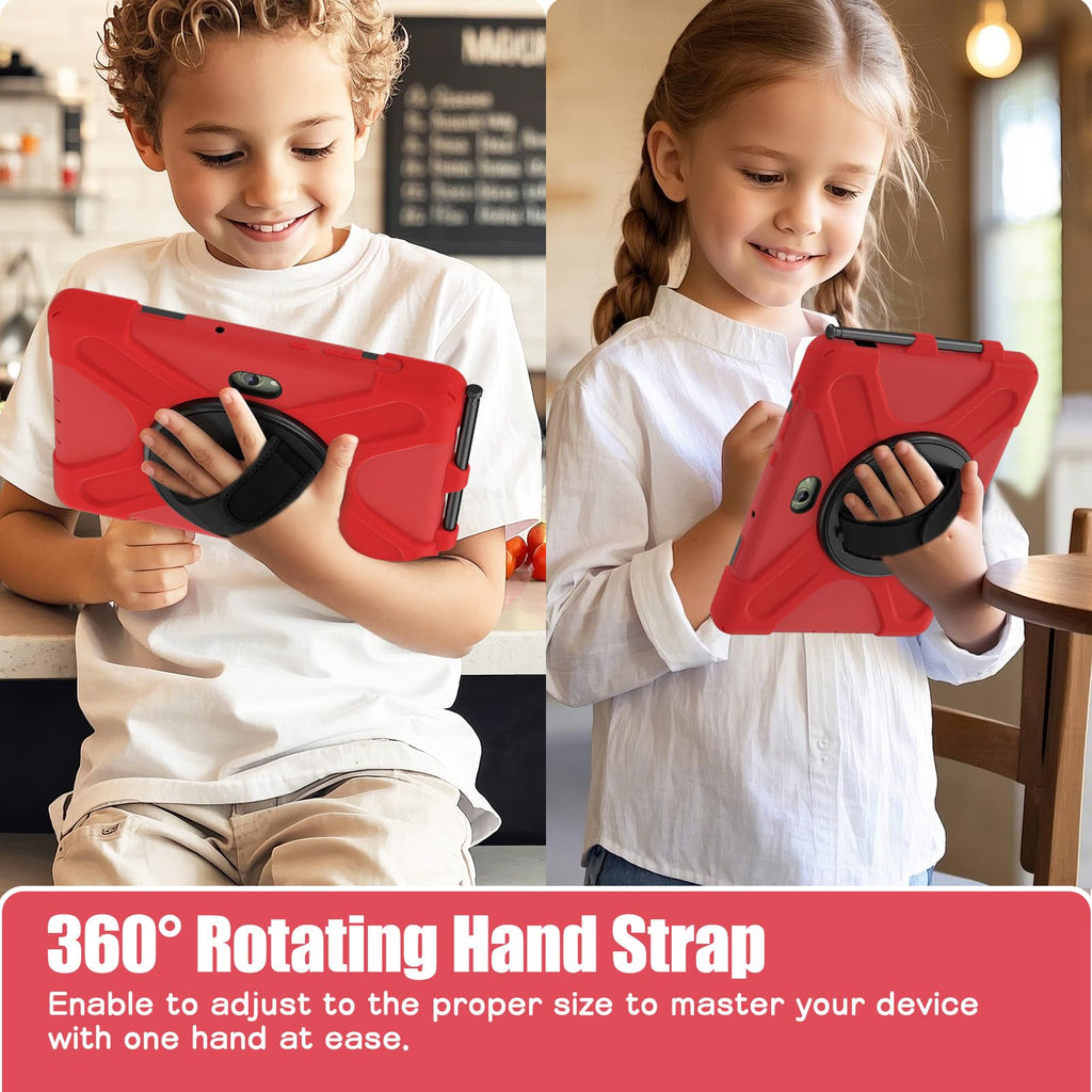 Samsung Galaxy Tab Active5/Active 3 8.0 Case, with 360 Stand, Handle Hand Strap & Shoulder Strap for Galaxy Tab Active5 8" 2024 X300/X307, Active3 8" 2020 T570/T575/T577 (Black)