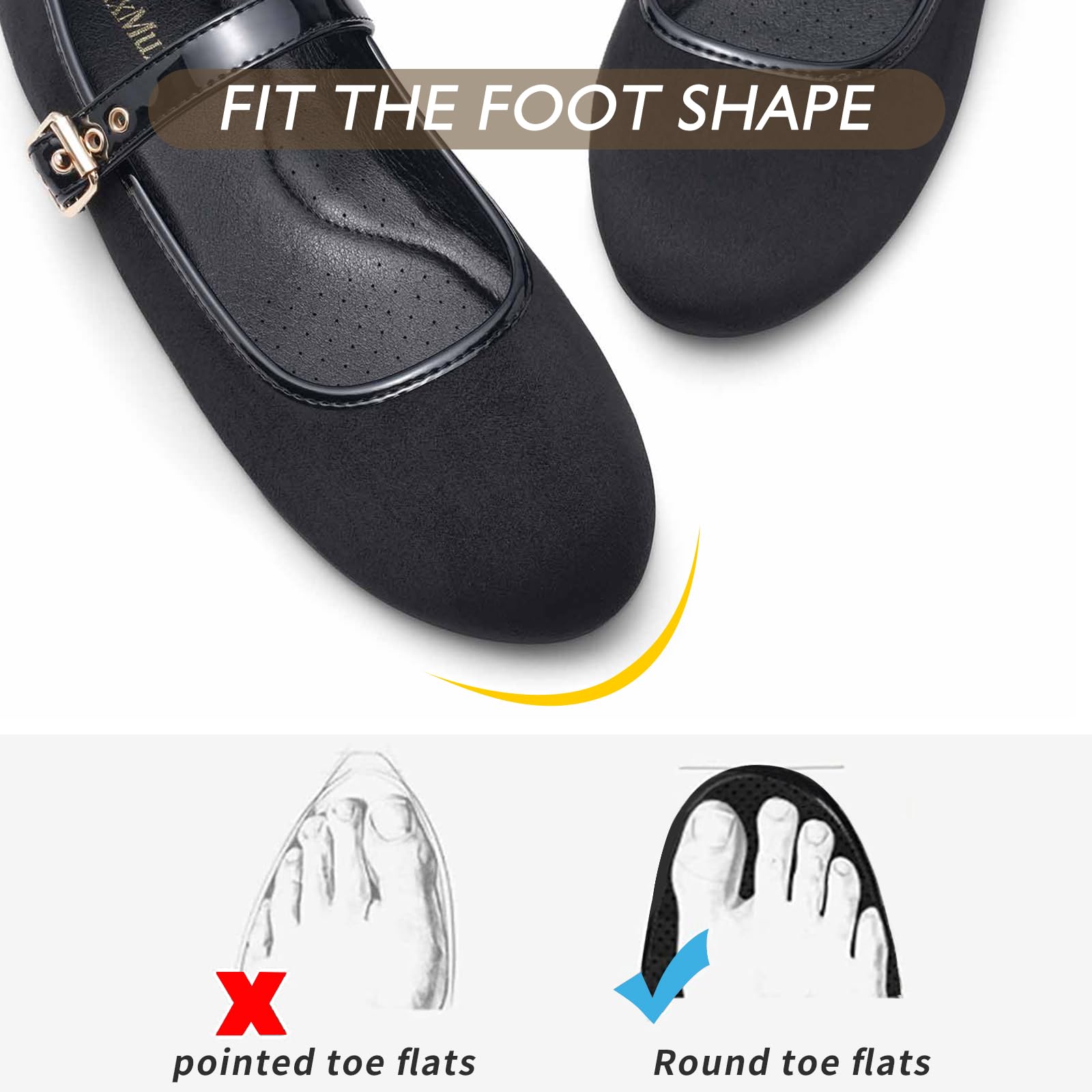 MaxMuxun Women's Flats Shoes Faux Suede Round Toe Ballet Dressy Flats Comfortable Slip On Walking Shoes