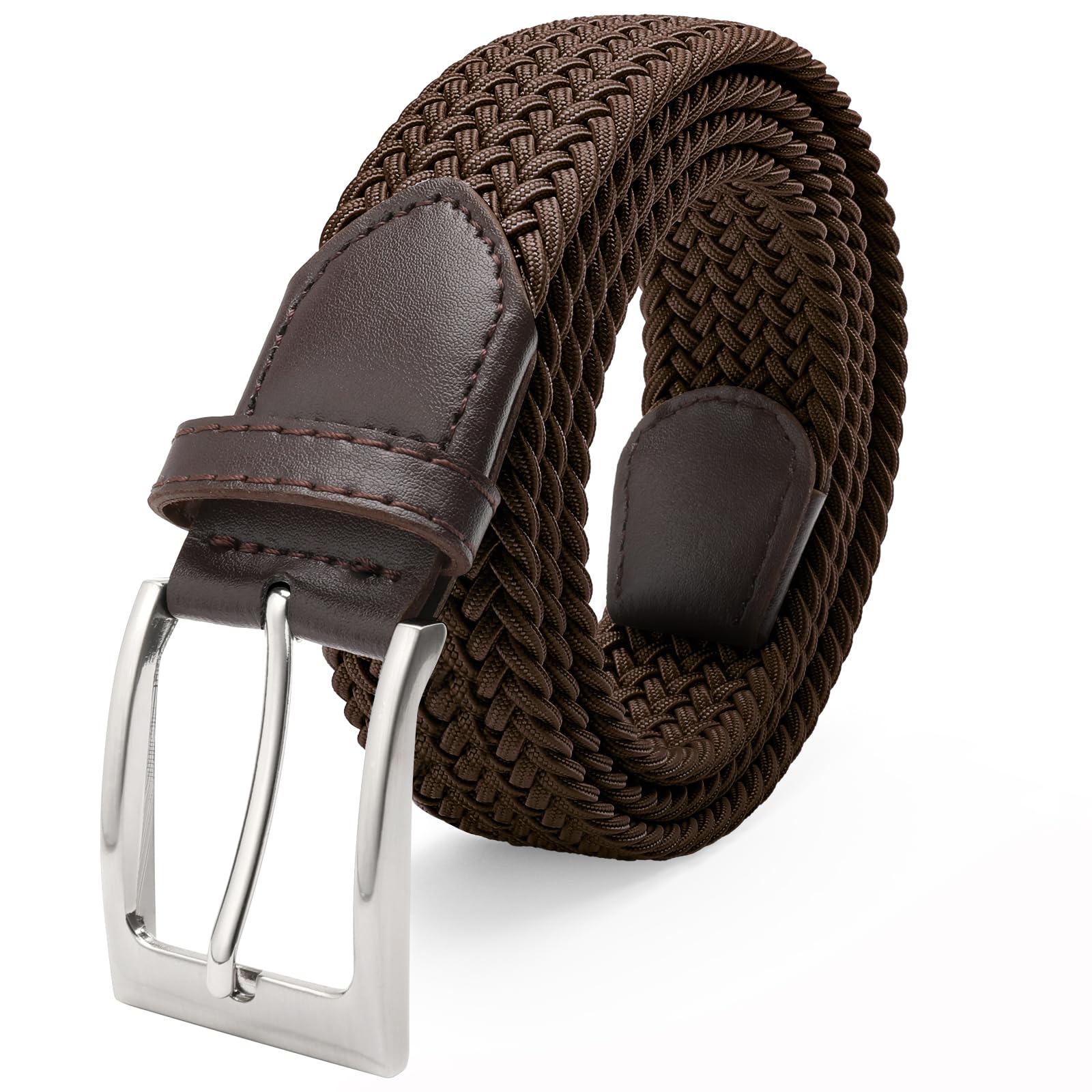 FAIRWIN Men's Golf Belt, Stretch Braided Elastic Woven Casual Jeans Belts 1 3/8" Nylon Web Work Belts for Men