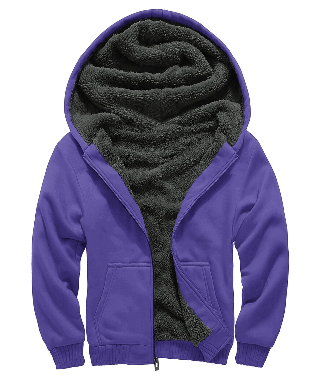 GEEK LIGHTING Boys Sherpa Lined Hoodie Kids Fleece Sweatshirt Full Zip Hooded Jacket