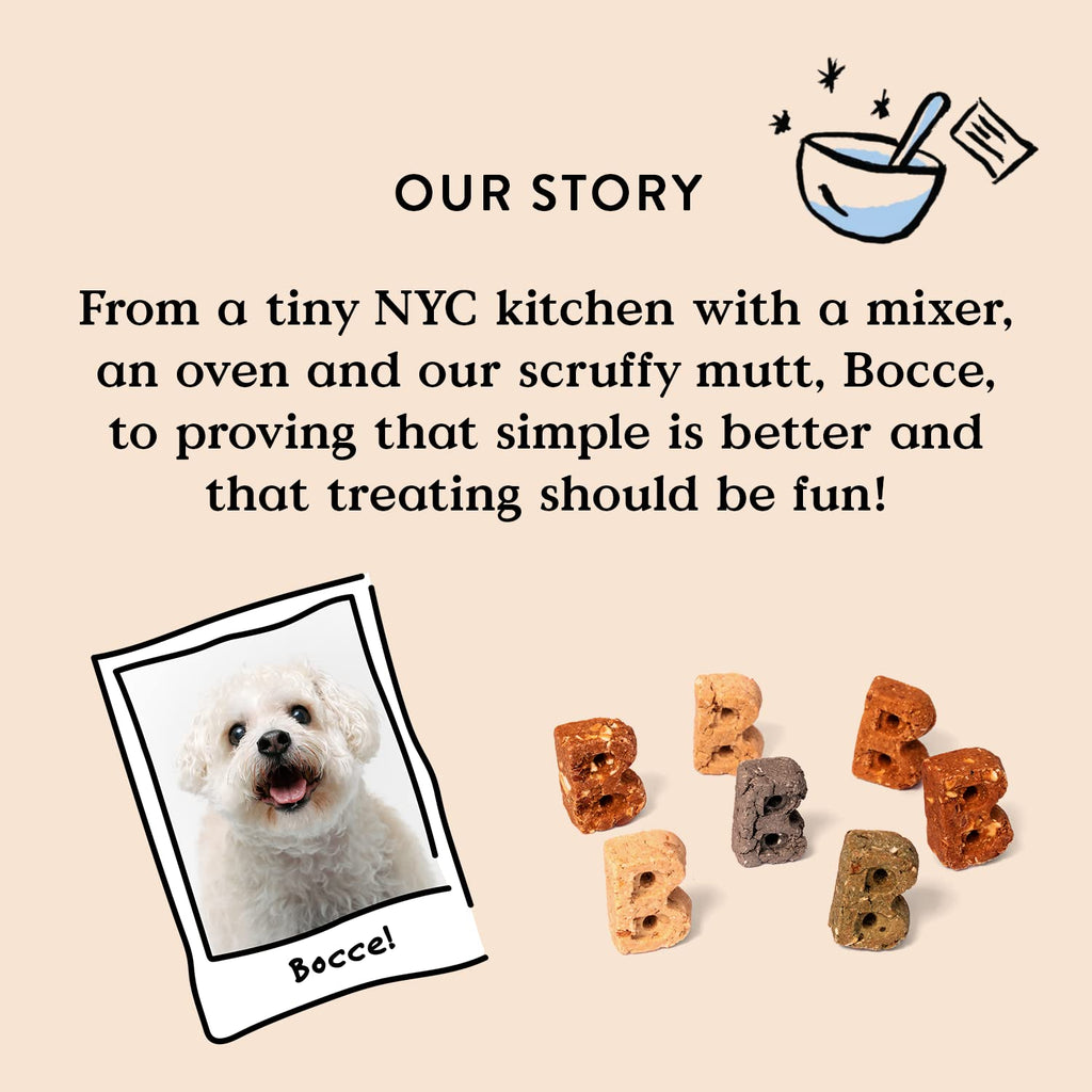 Bocce's Bakery Bac'n Nutty Soft & Chewy Dog Treats, Wheat-Free PB & Bacon Flavored All Natural Limited Ingredient Oven Baked Cookies for Dogs, 6 oz Bag