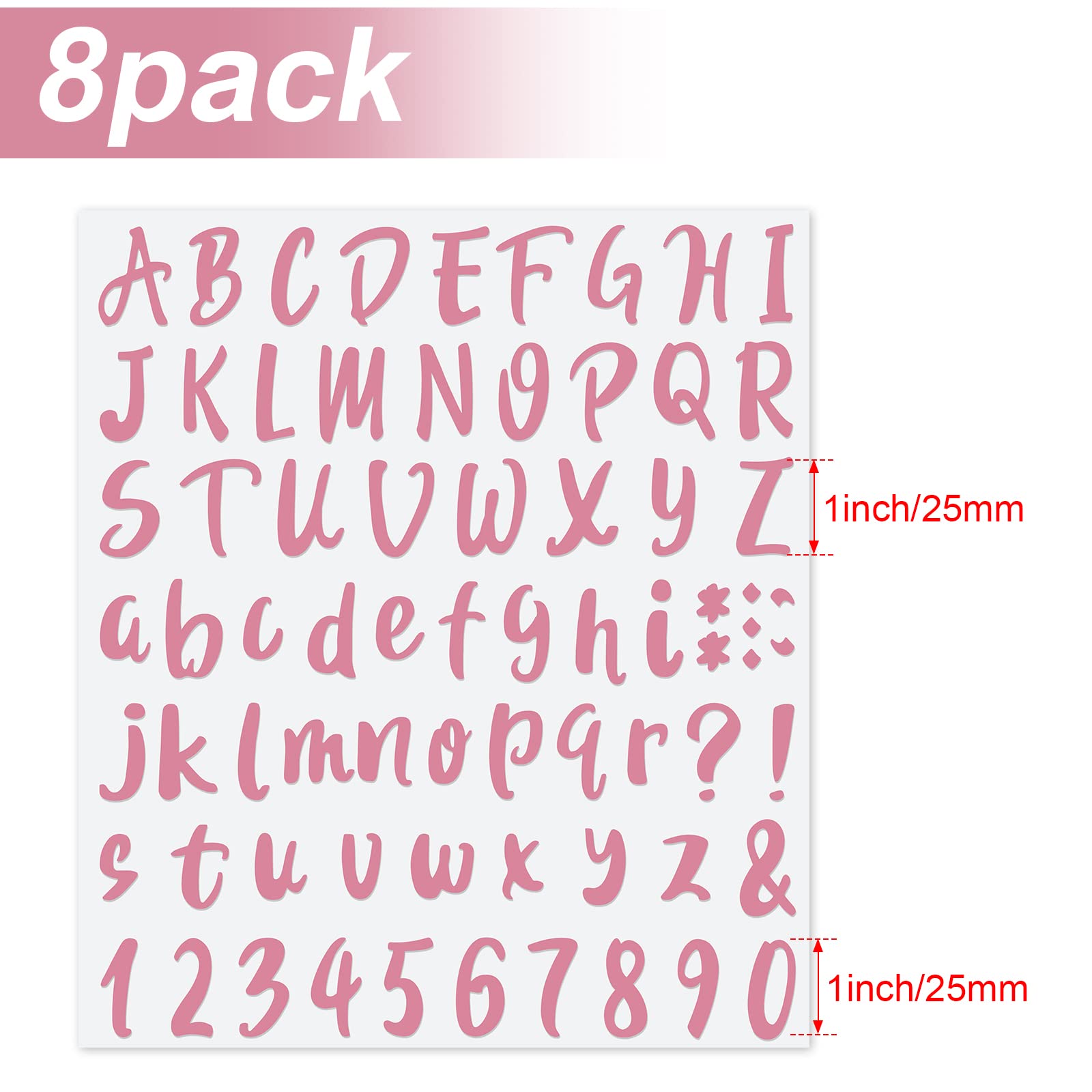 Outus 576 Pieces 8 Sheets Letters Stickers Self Adhesive Vinyl Letter for Graduation Cap Alphabet Number Stickers Mailbox Numbers Sticker, Decals for Classroom Decor Sign Door(Black,1 Inch)