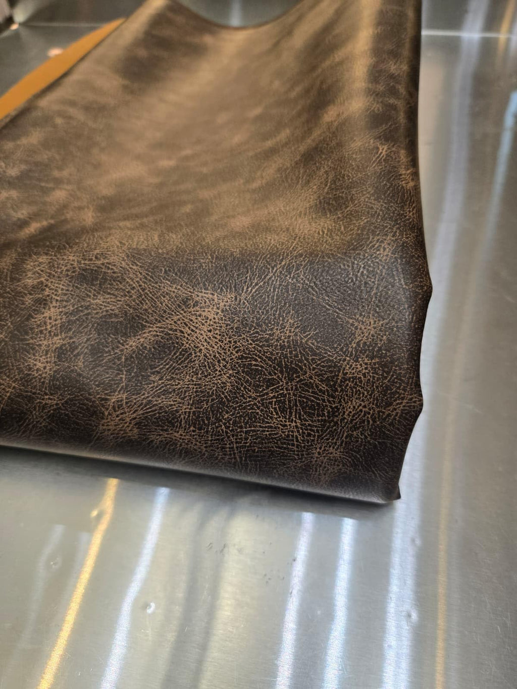 NAT Leathers™ | Acorn Brown Crazy Horse Soft Faux Leather Sheet PU (Peta Approved Vegan) | by The Yard Synthetic Pleather 0.9 mm Thick | 1 Yard (36 x 54 inch) Smooth Upholstery | Acorn, 1 Yard