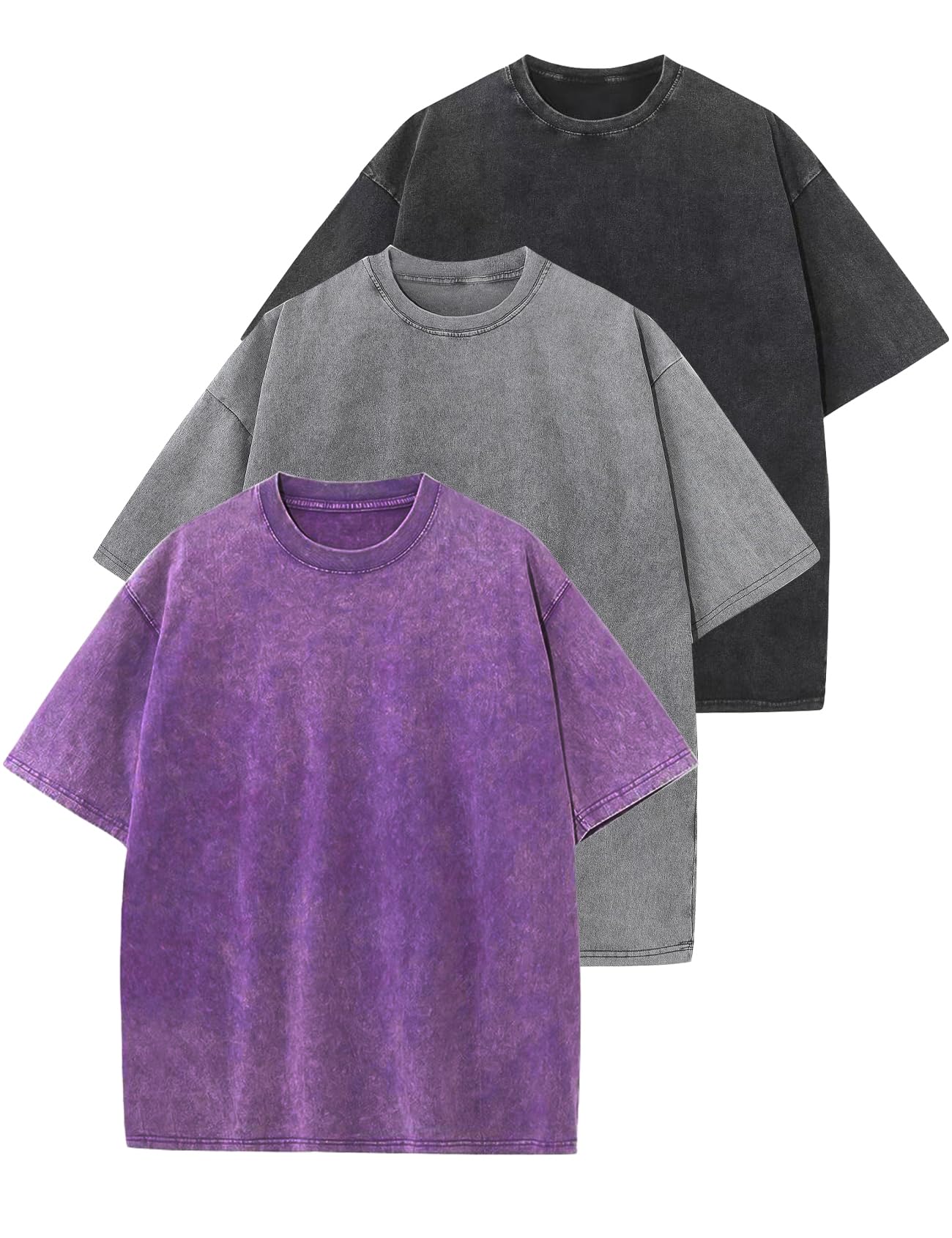 Arssm Men Oversized T Shirts Vintage Tee Loose Fit Short Sleeve Casual Streetwear Baggy Washed Unisex Tops