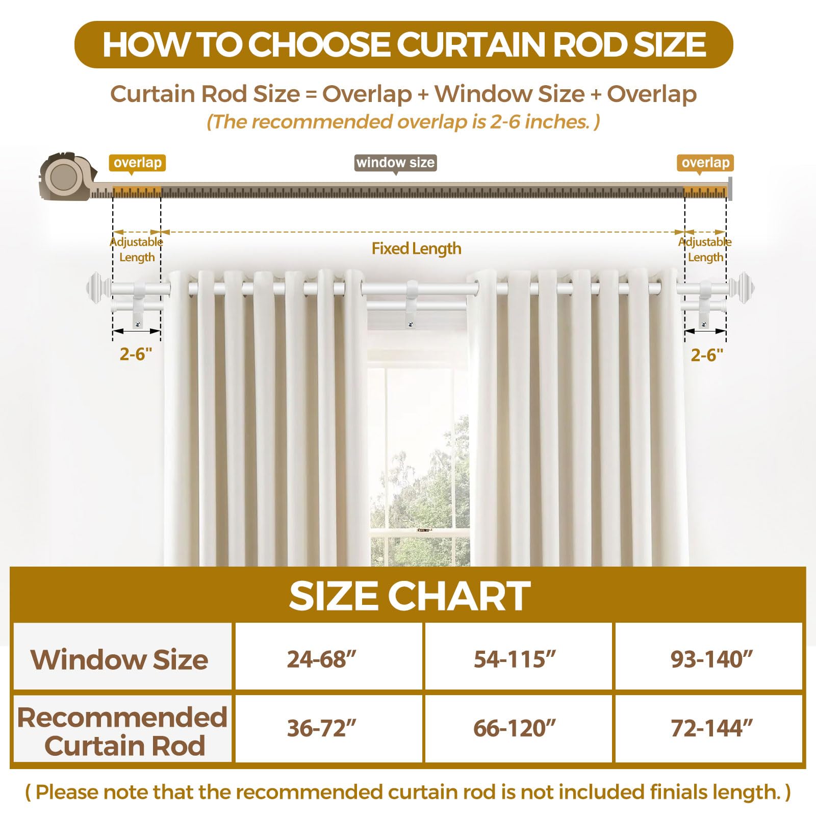 KAMANINA 1 Inch Double Curtain Rods 36 to 72 Inches (3-6 Feet) Telescoping Dark Silver Curtain Rod for Windows 24 to 68 Inches, Heavy Duty Drapery Rods with Square Finials