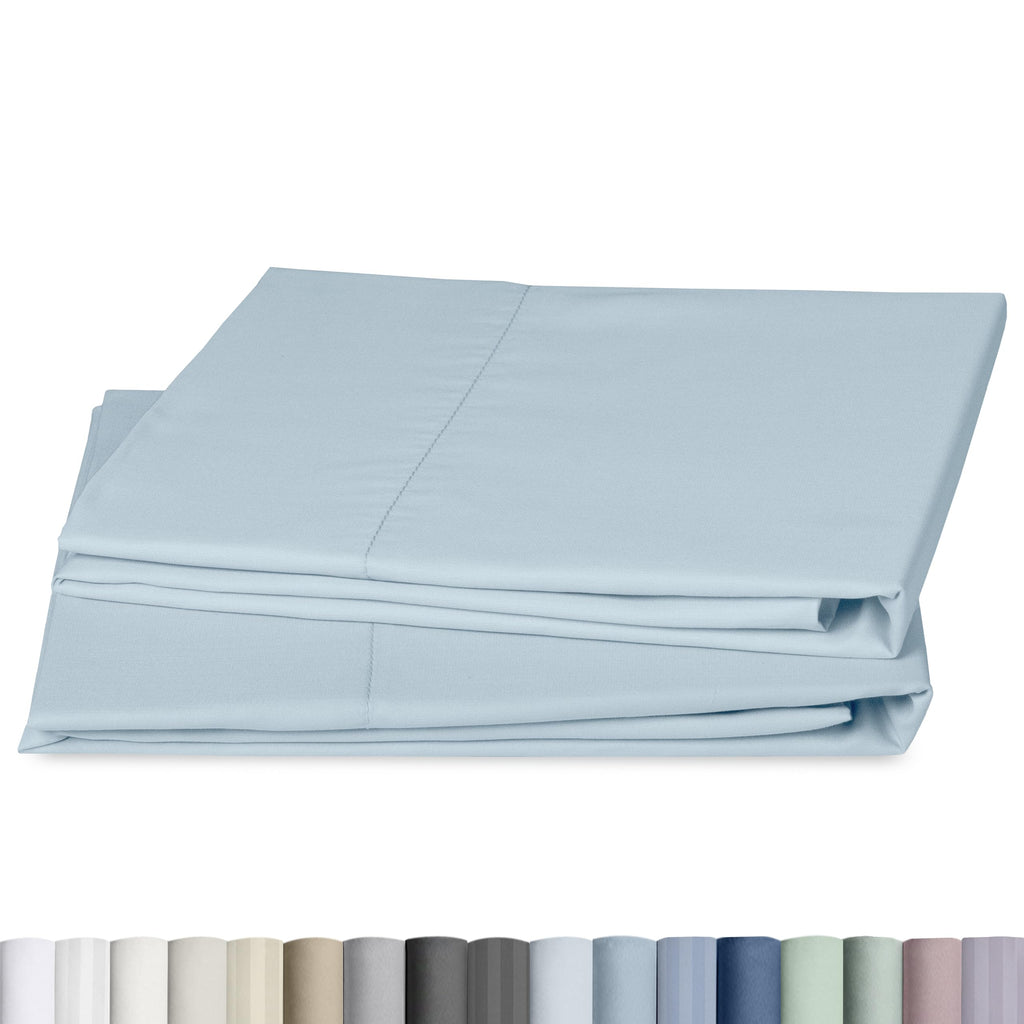 CALIFORNIA DESIGN DEN Soft & Silky 500 Thread Count 100% Cotton is Cool & Smooth, White Pillowcases Queen Size Fits Standard & Queen Pillows (Pure White)