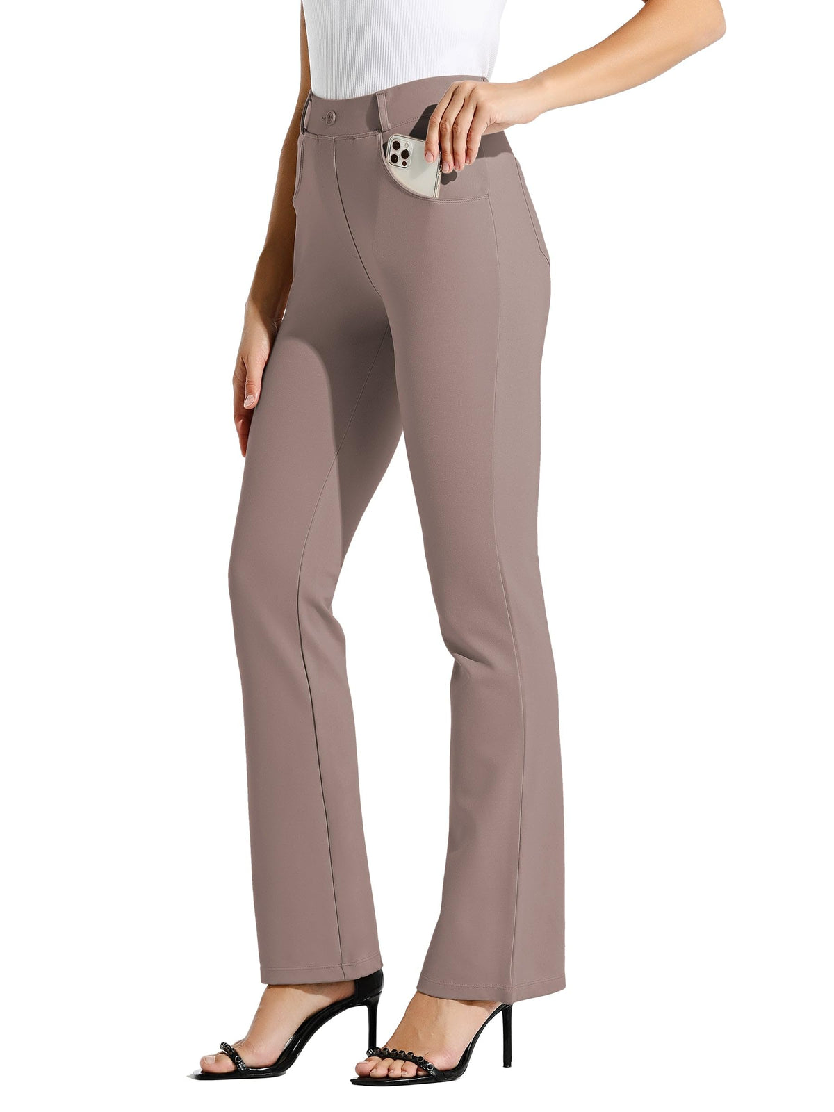 Willit Women's Yoga Dress Pants Bootcut Stretch Work Slacks Office Pants 4 Pockets 28"/29"/30"/31"/33"